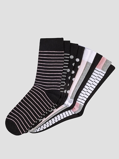 wäschepur Socken - schwarz-rosé