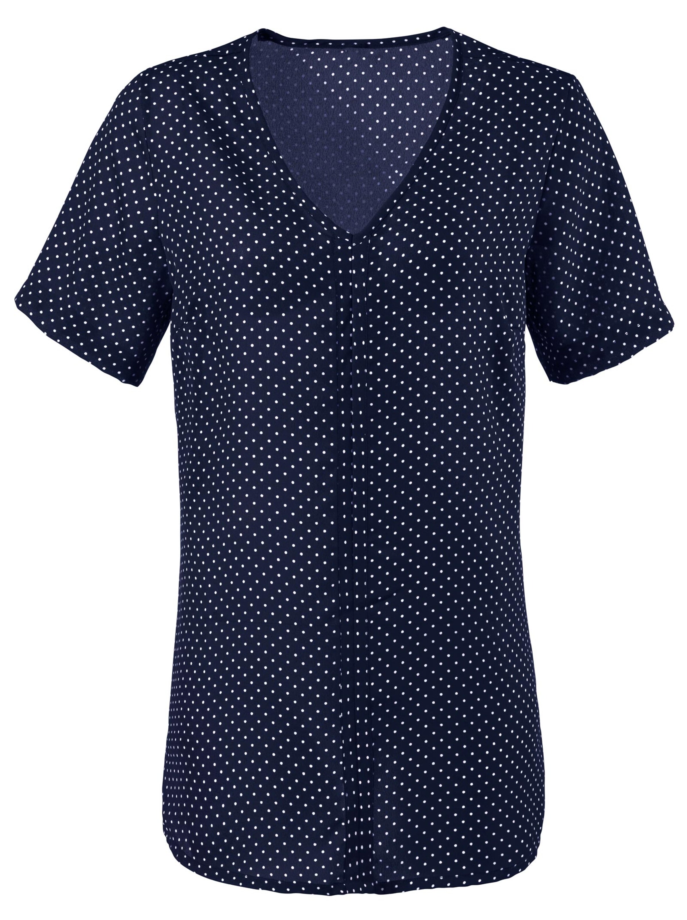 Gestreifte Bluse - marine-getupft