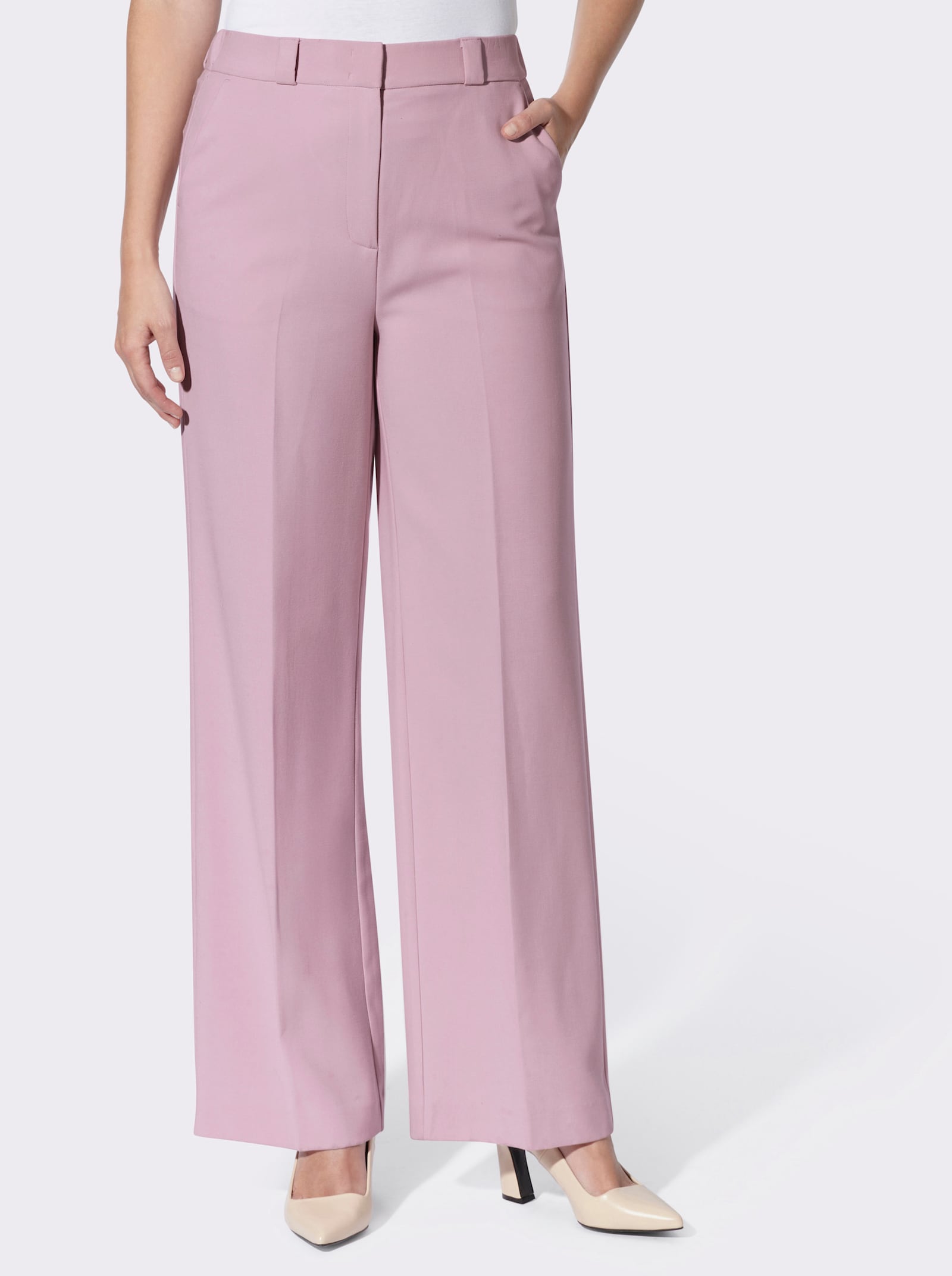 heine Anzughose mit Bügelfalten - rosé