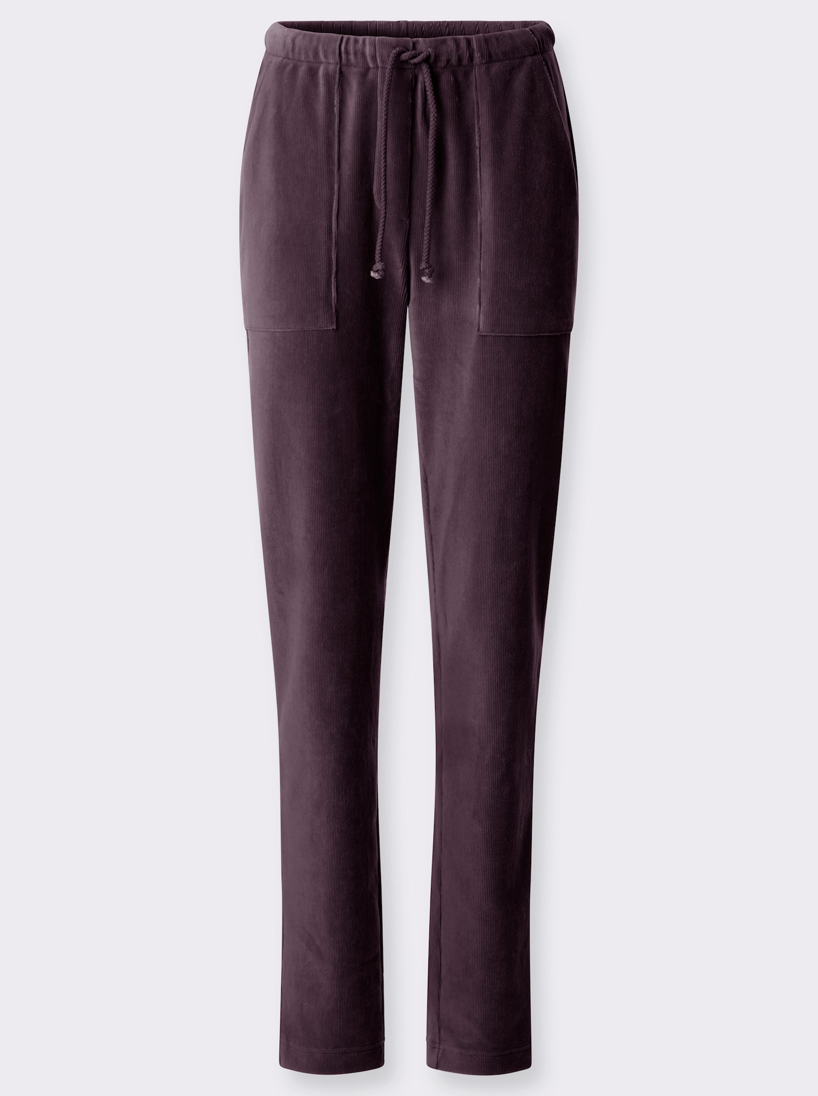 Cordhose mit Dehnbund - aubergine