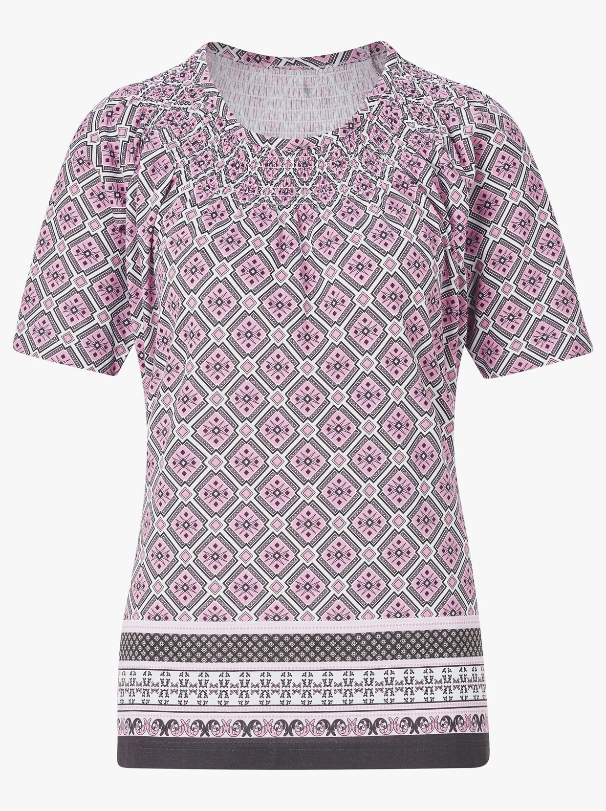 Tričko s krátkymi rukávmi - Ružový vzor
