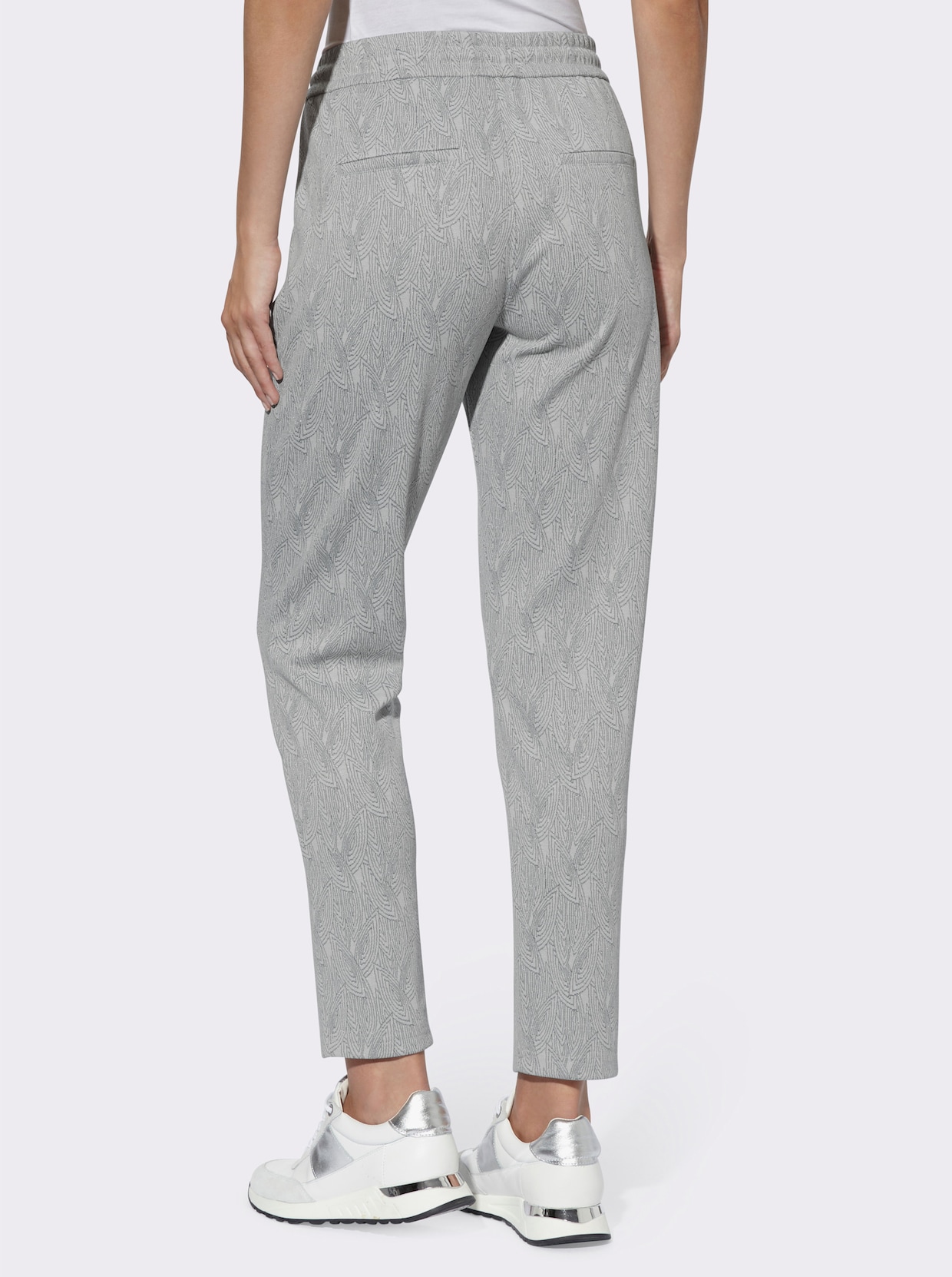 heine 7/8-broek - blauw/wit gedessineerd