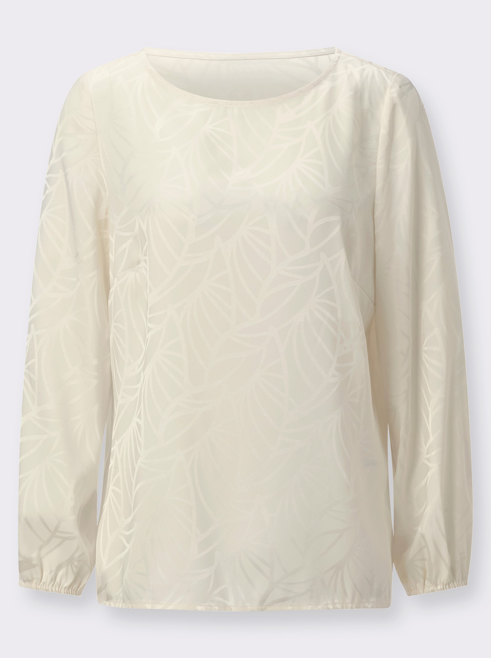 Comfortblouse in jacquarddessin - champagne
