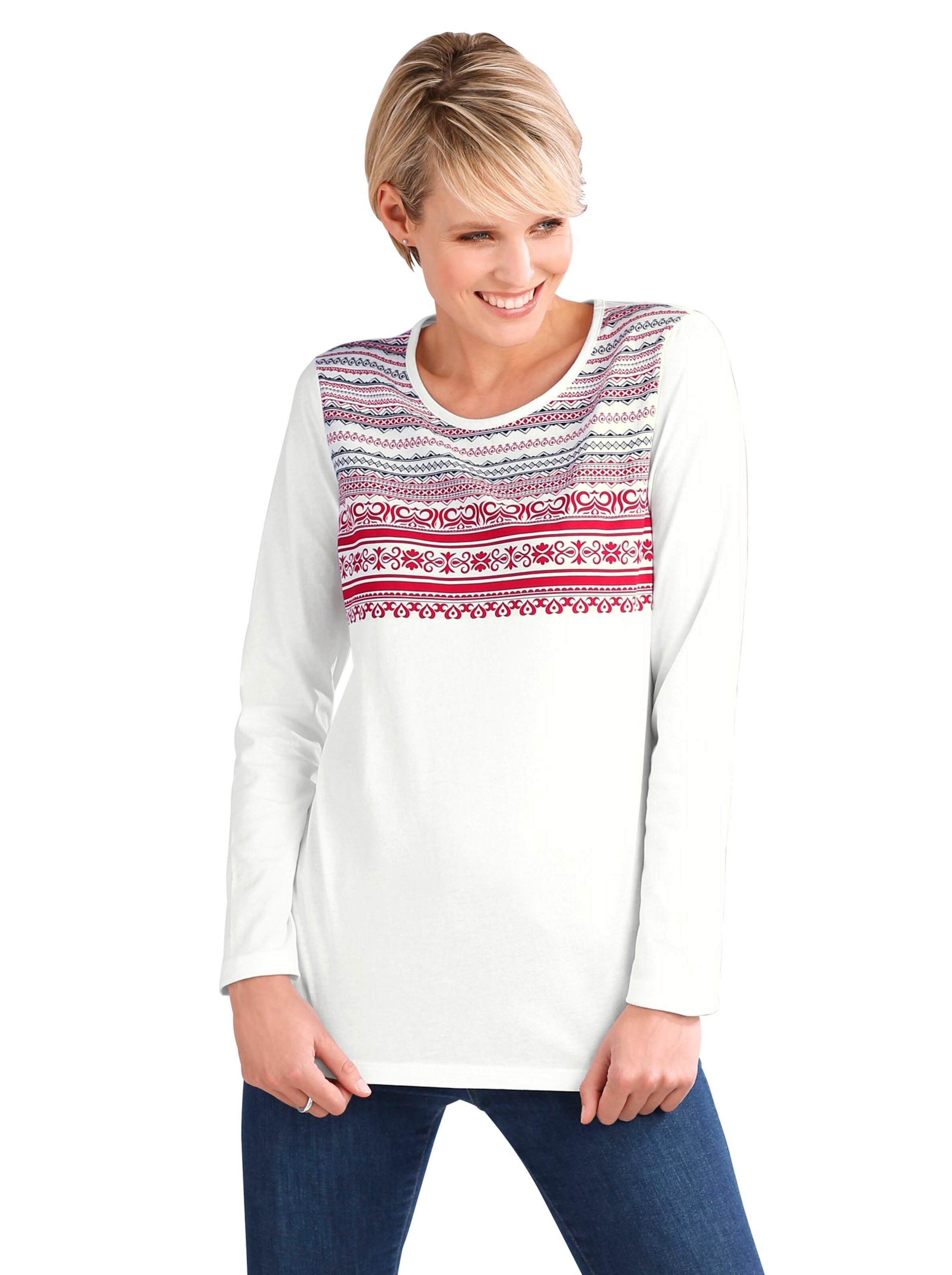 Shirt - ecru-gemustert