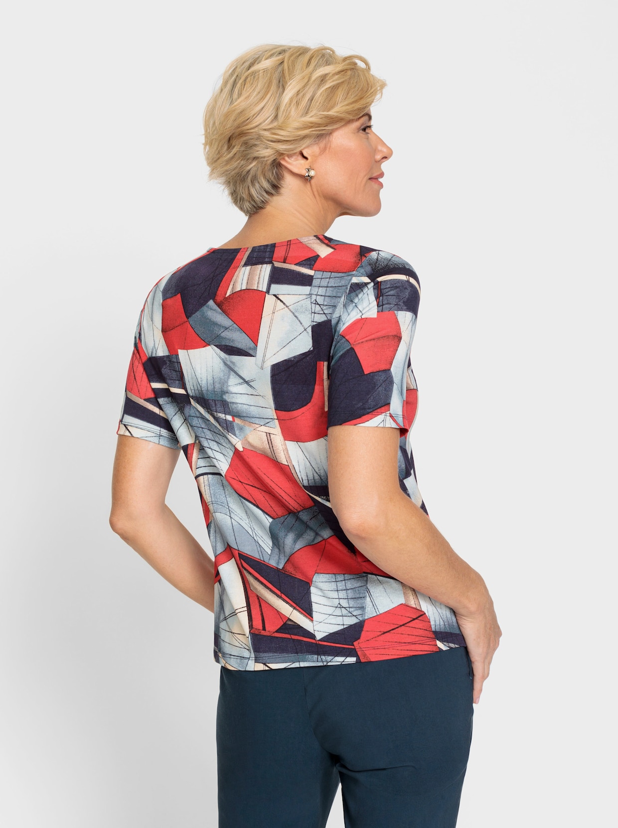 Shirt - erdbeere-marine-bedruckt