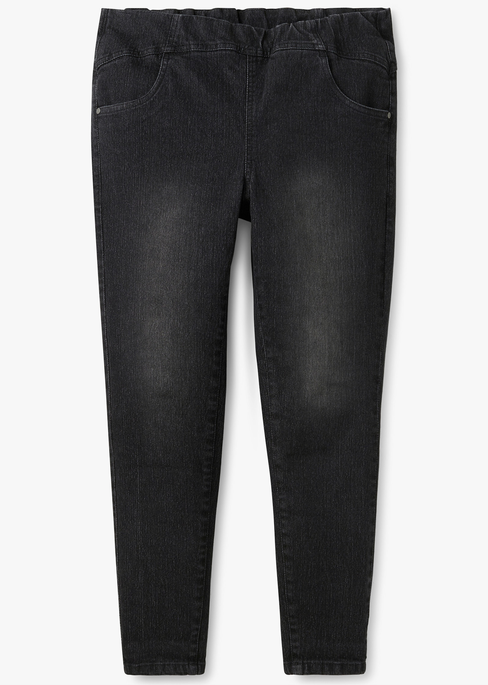 sheego Jeggings mit breitem Gummibund - black denim