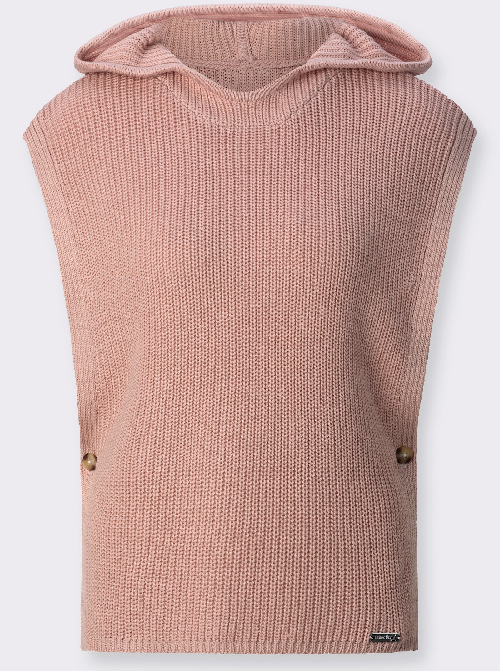 Kapuzenpullover in Poncho-Optik - puder