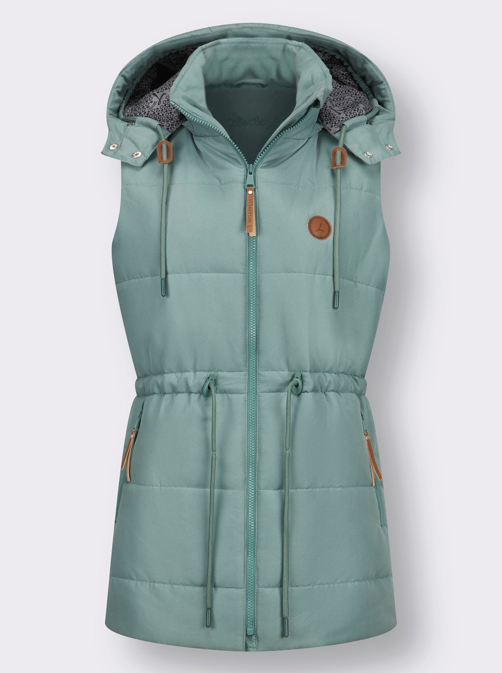Longweste mit Taillenregulierung - jade