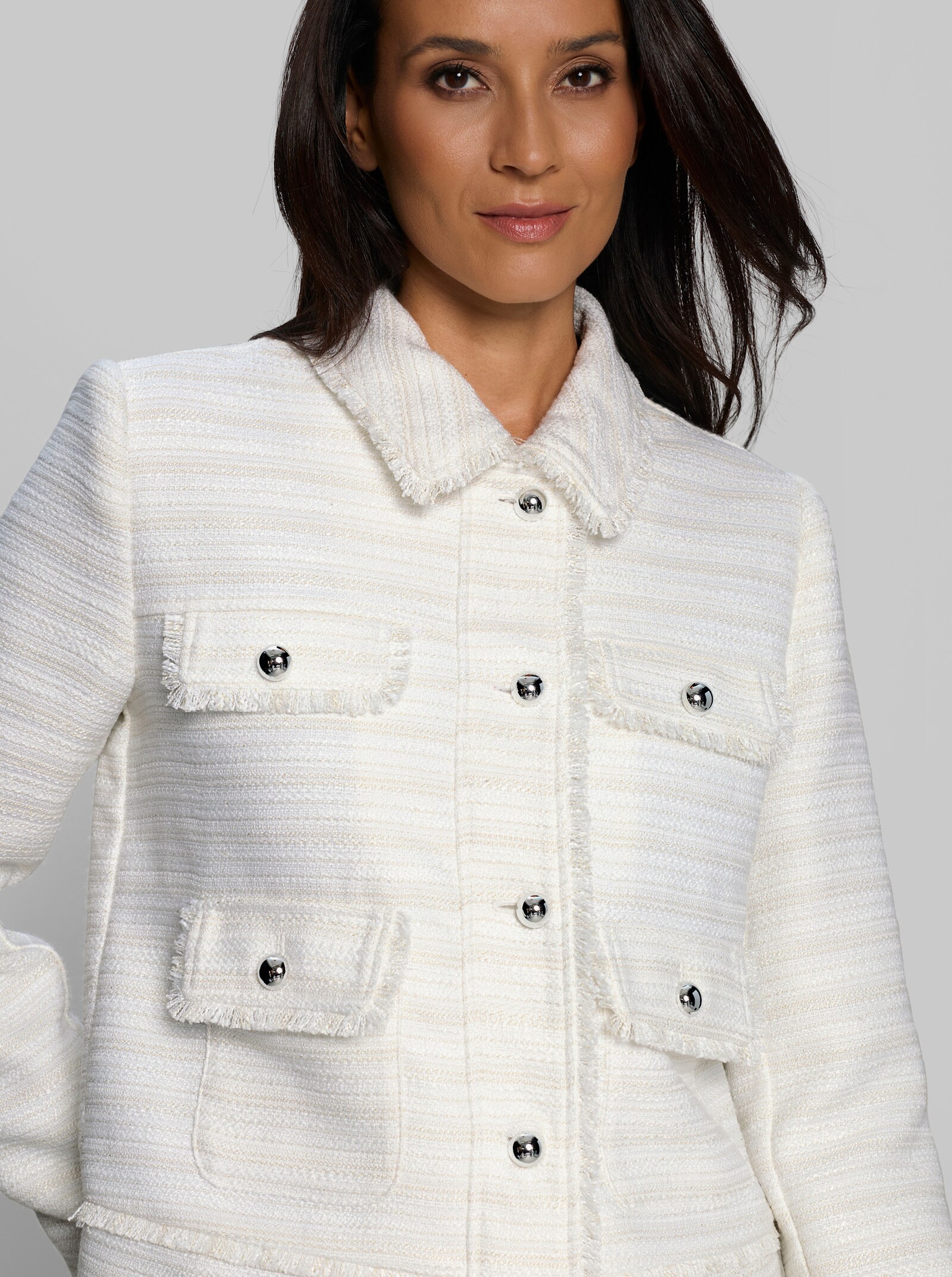 heine Blazer aus leichtem Bouclé - ecru