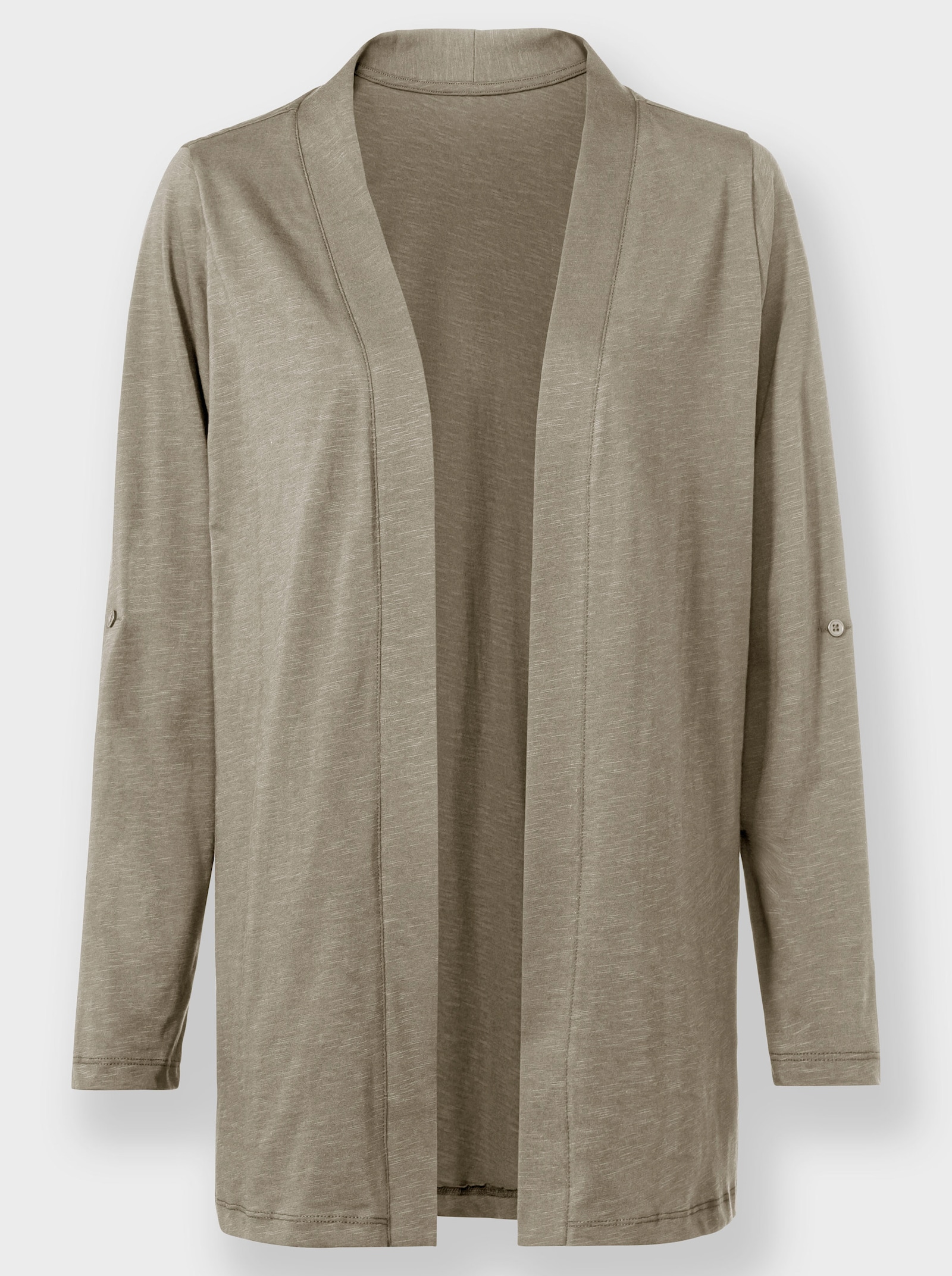 Shirtjacke mit Krempelärmeln - schlamm