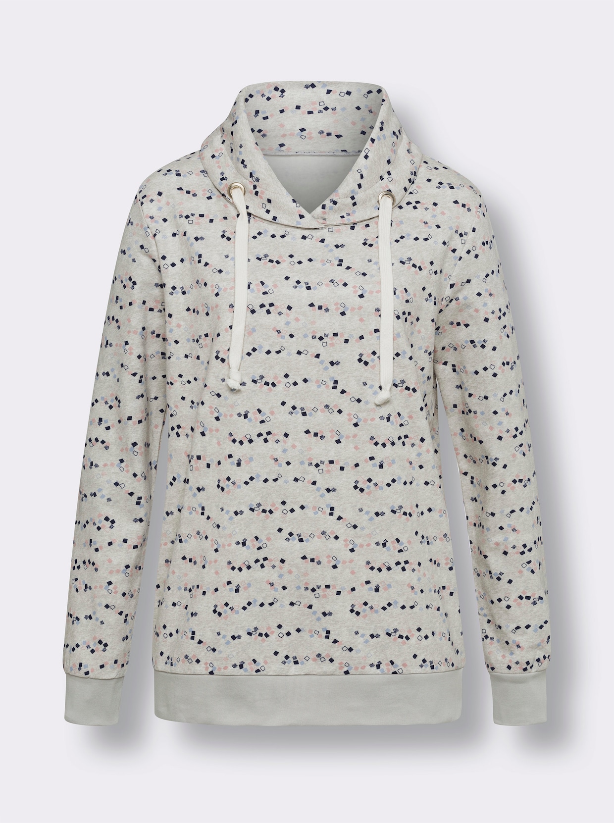 Sweatshirt - ljusgrå-marin-tryck