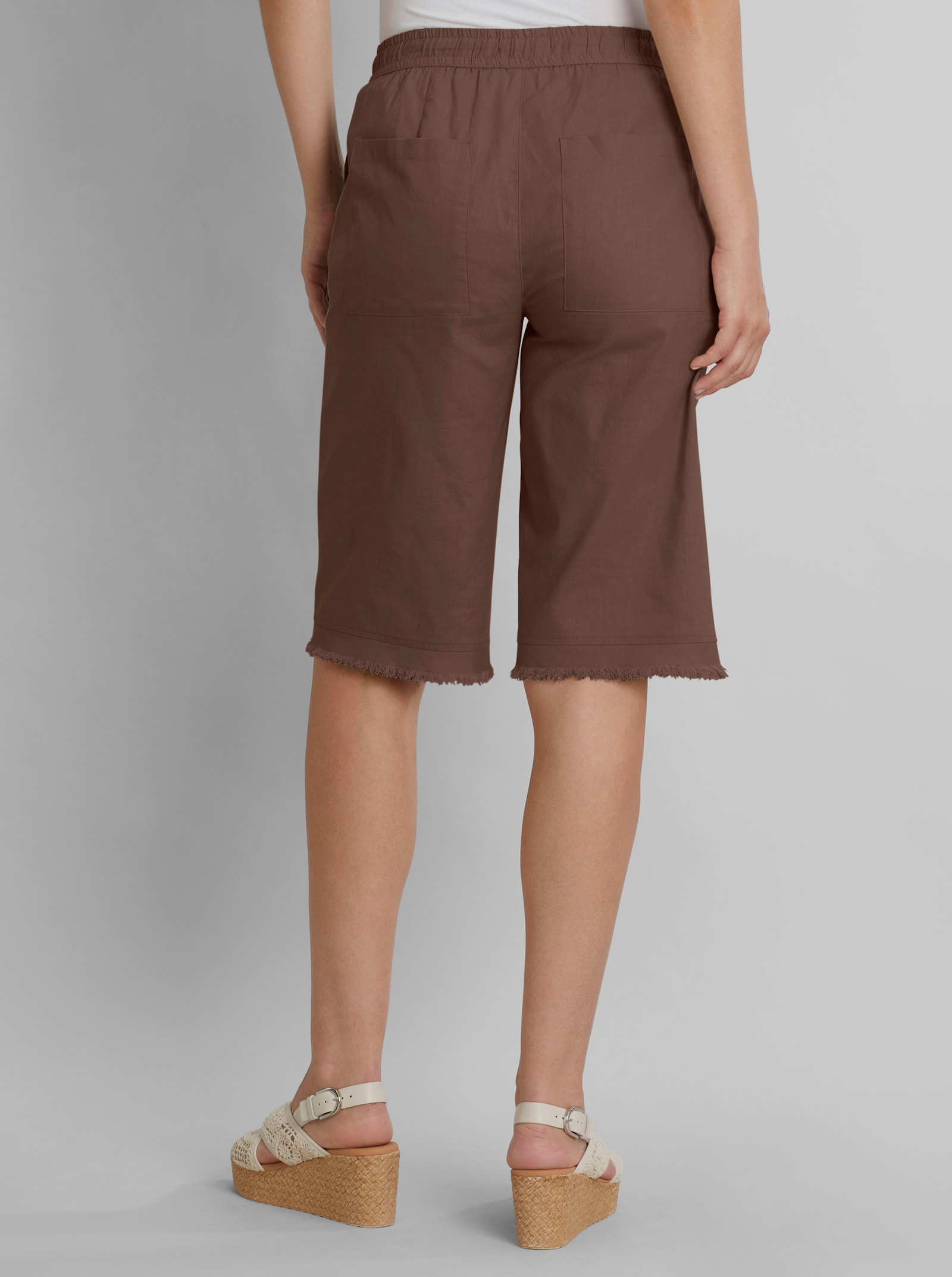 heine Shorts mit Fransen - schoko