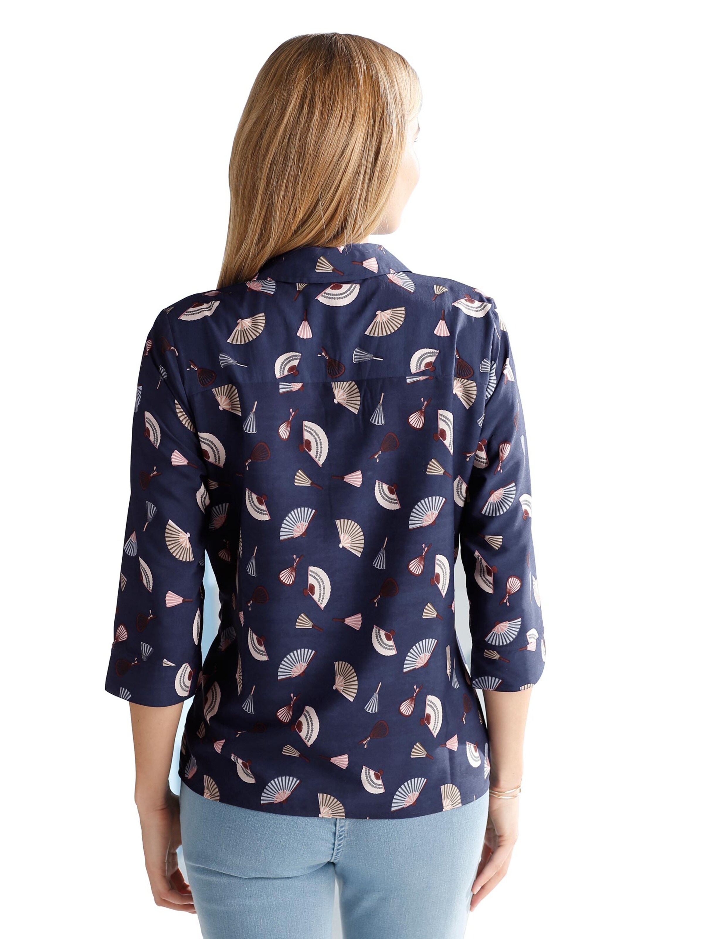 Bluse - nachtblau-bedruckt