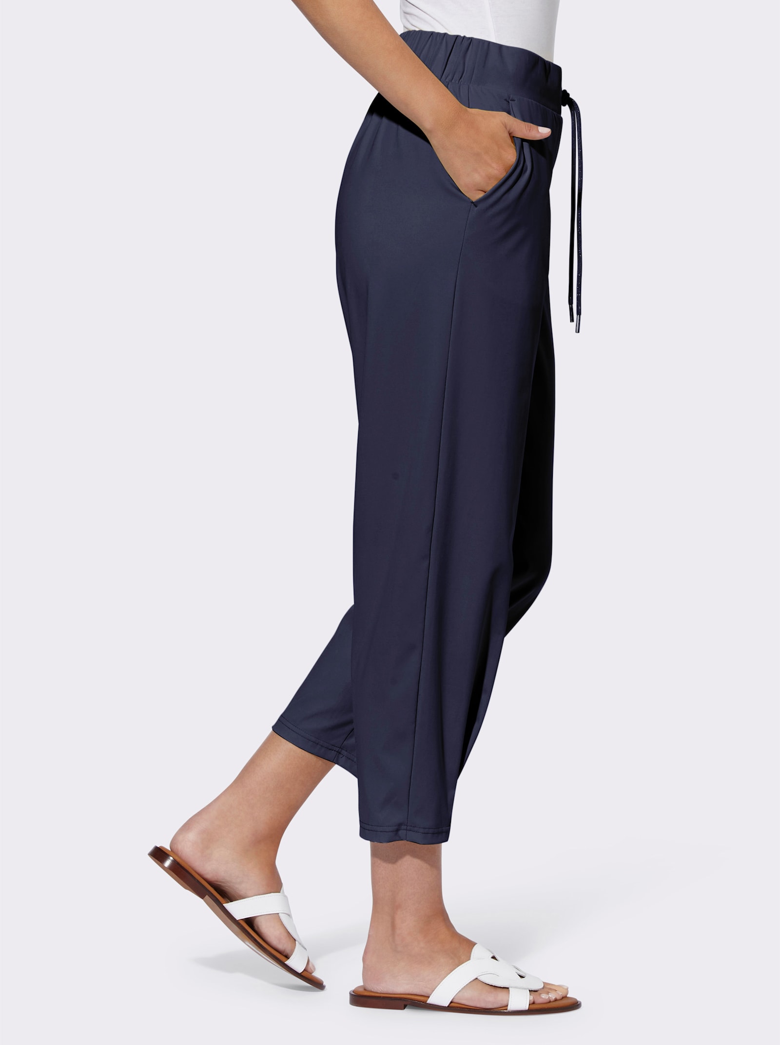 heine Pantalon Jogpant avec ceinture élastique - marine