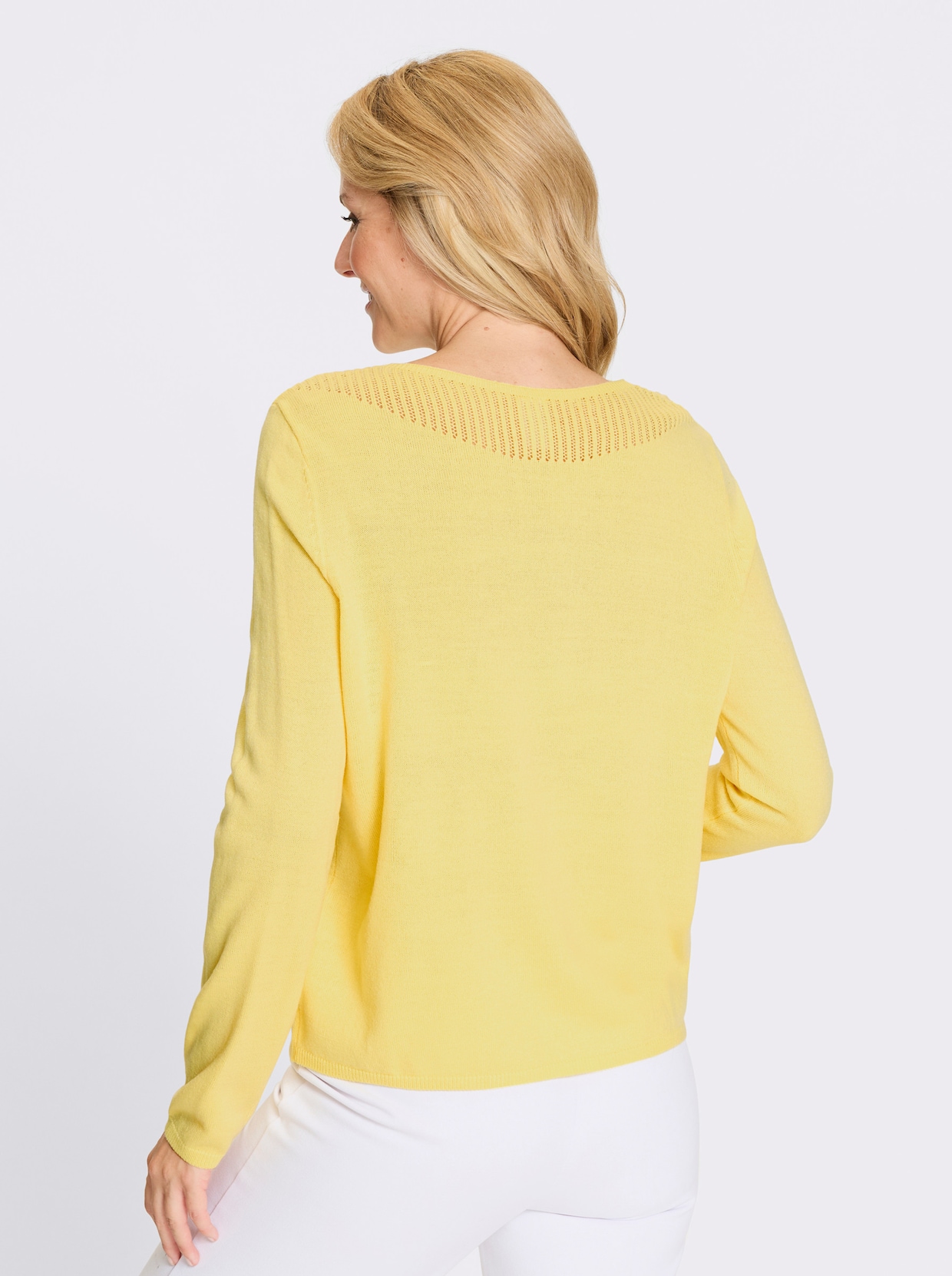 Langarm-Pullover - zitrone