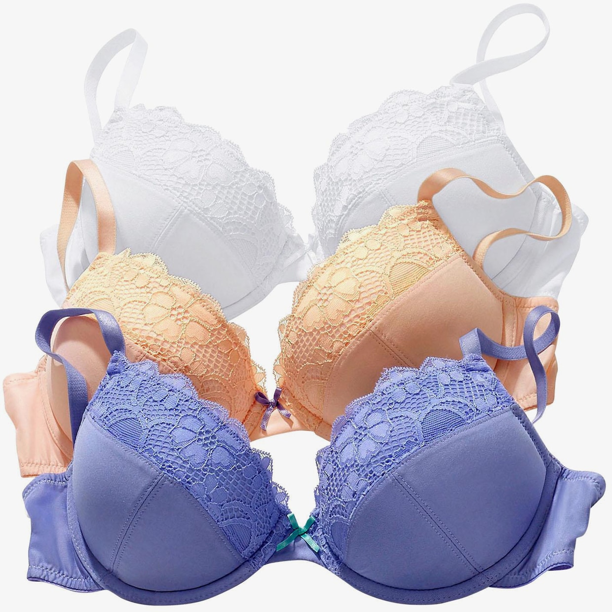 petite fleur Soutien-gorge push-up - lavande + mandarine + blanc