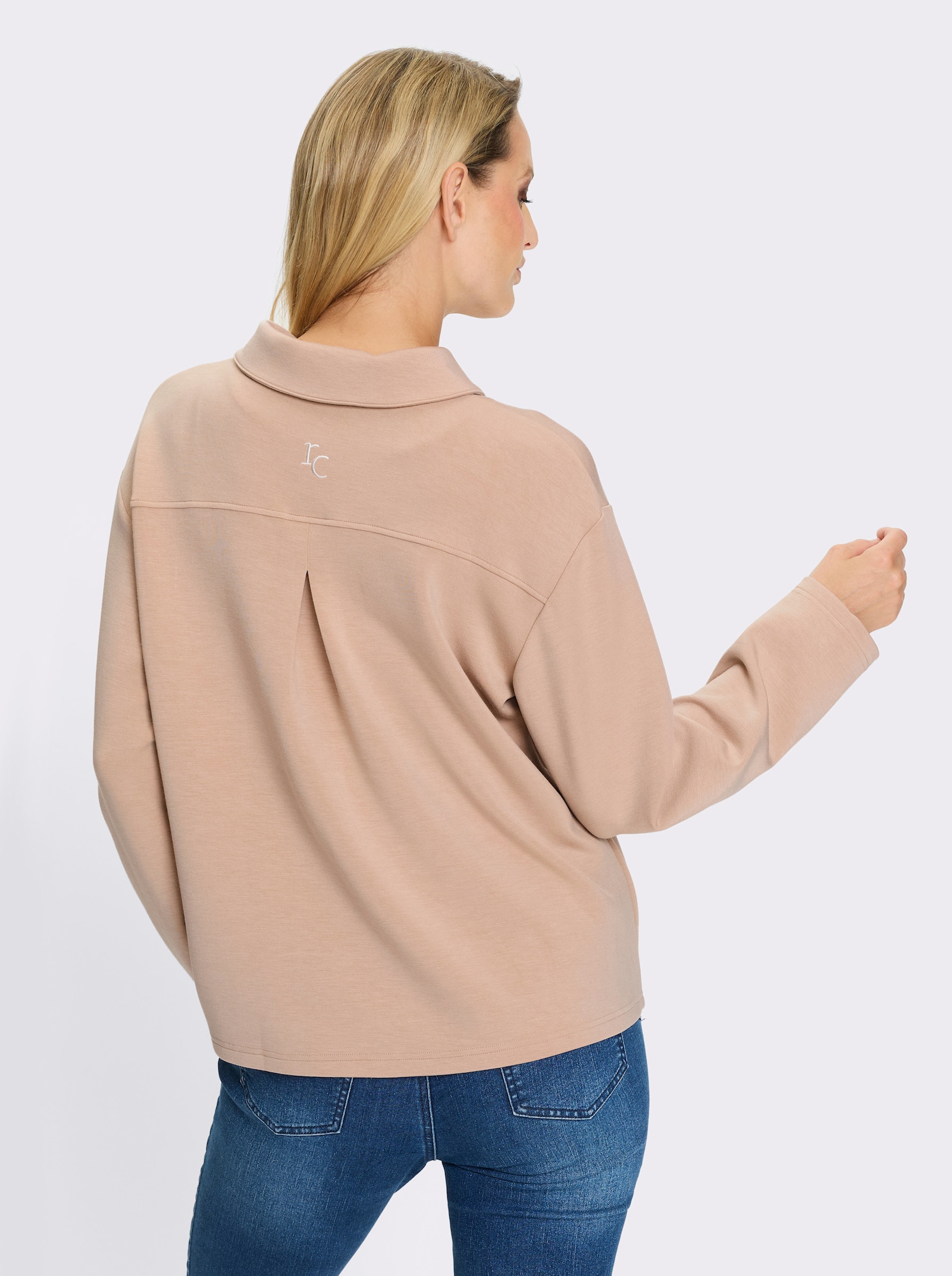 heine Shirtblazer mit 2-Wege-Zipper - beige