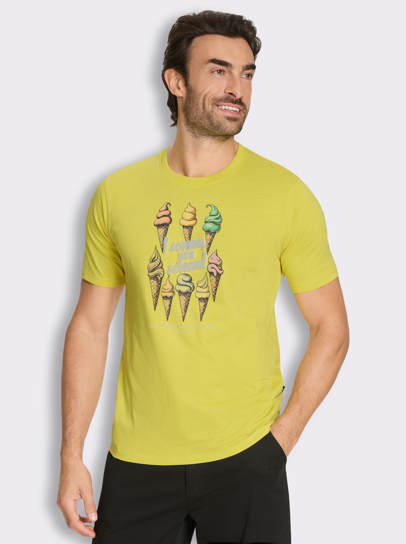 Hajo Kurzarmshirt mit Eiswaffel-Print, von Hajo - limone-bedruckt