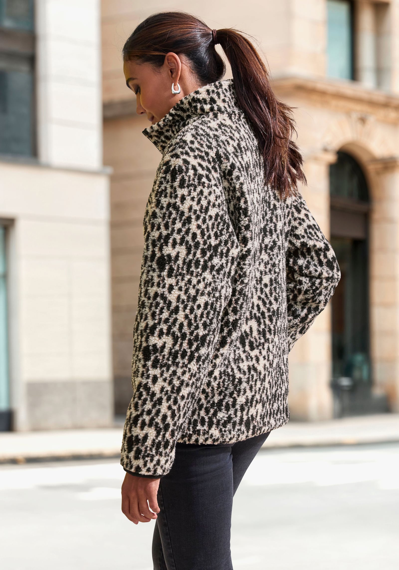 LASCANA Fleecejacke - leo-beige