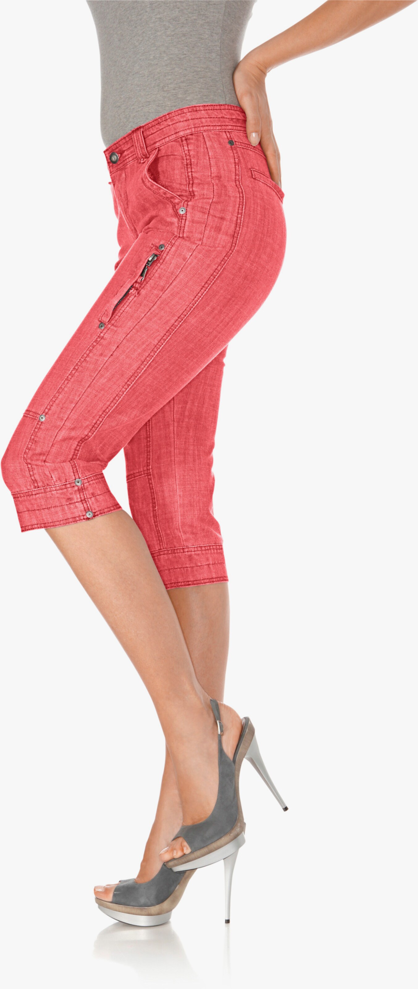 heine Caprihose aus Baumwoll-Stretch - rot