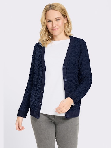 Cardigan aus Effektgarn - marine