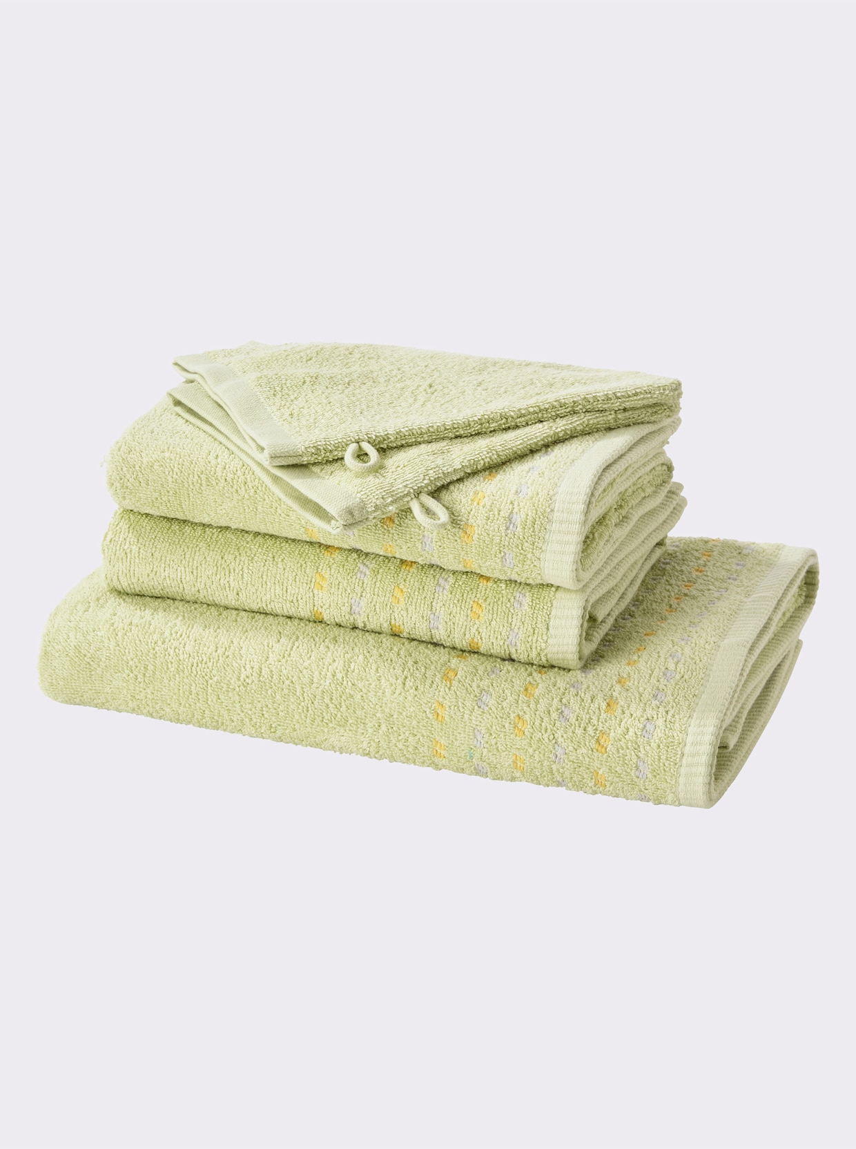 wäschepur Lot économique de 5 serviettes éponge - vert pistache