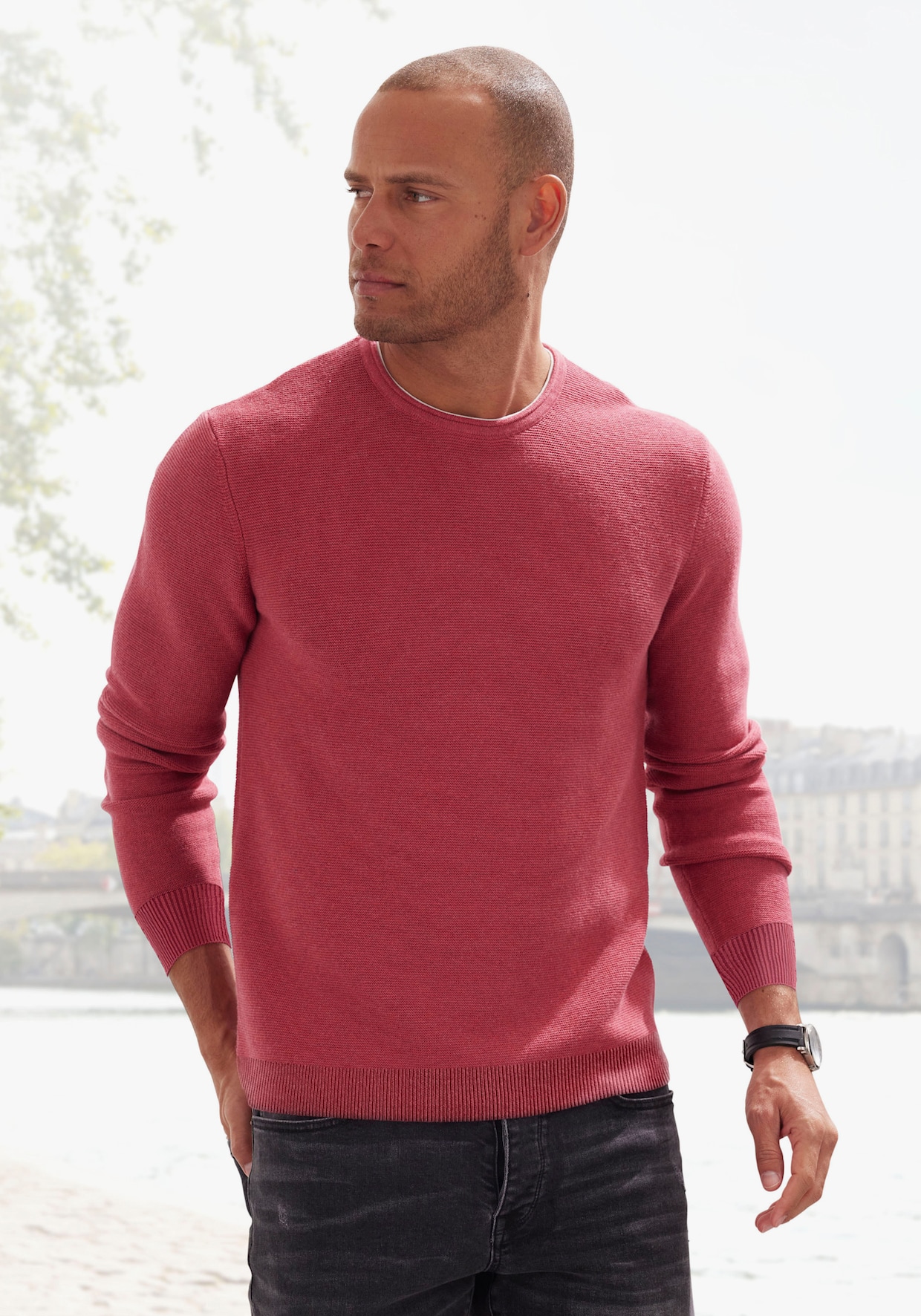 AUTHENTIC LE JOGGER Strickpullover - rot-meliert
