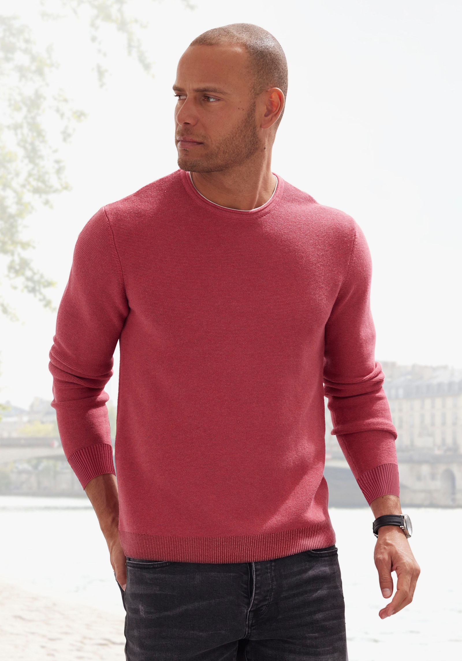 AUTHENTIC LE JOGGER Strickpullover - rot-meliert