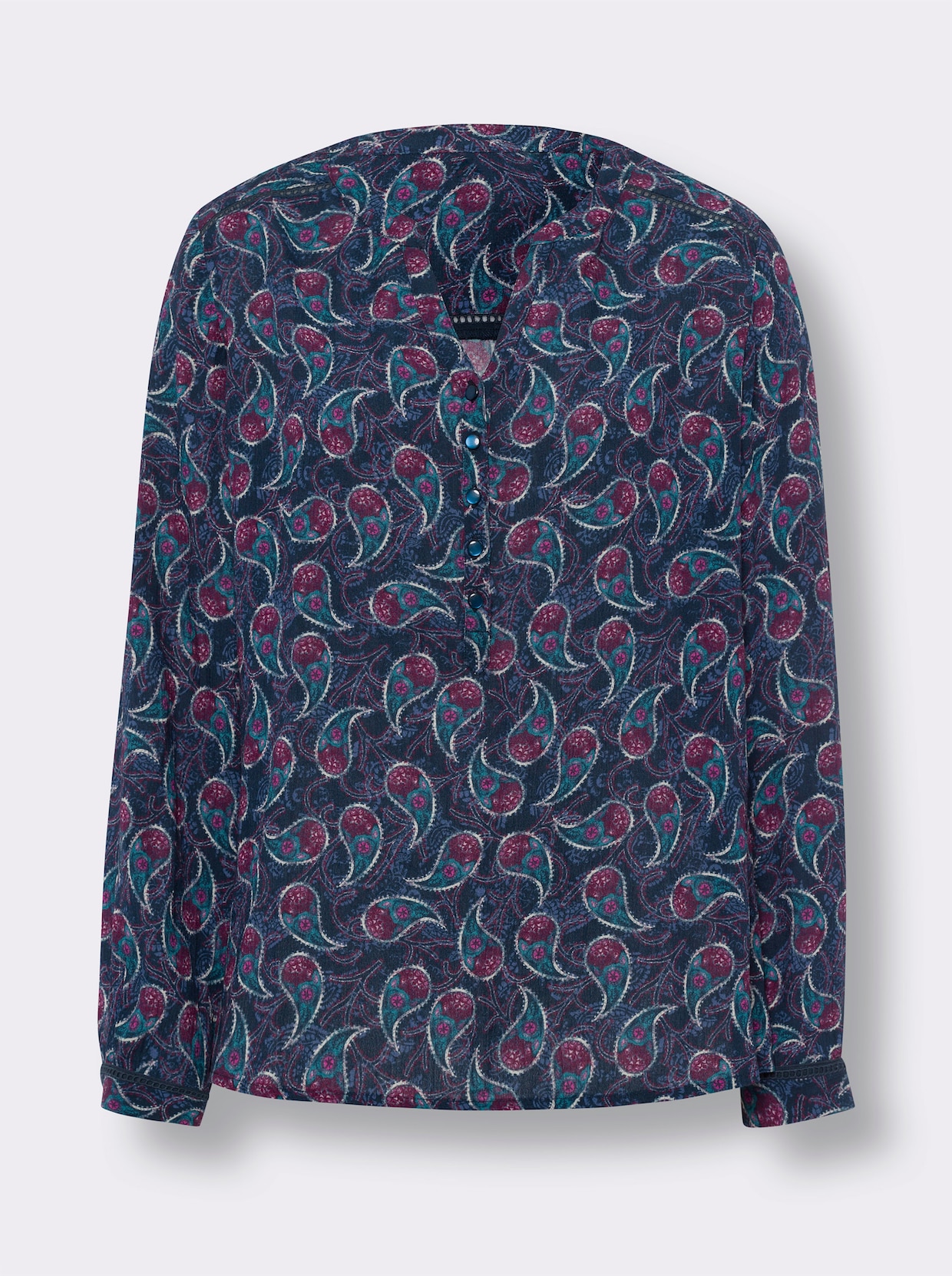 heine Blouse met print - donkerblauw/roze bedrukt