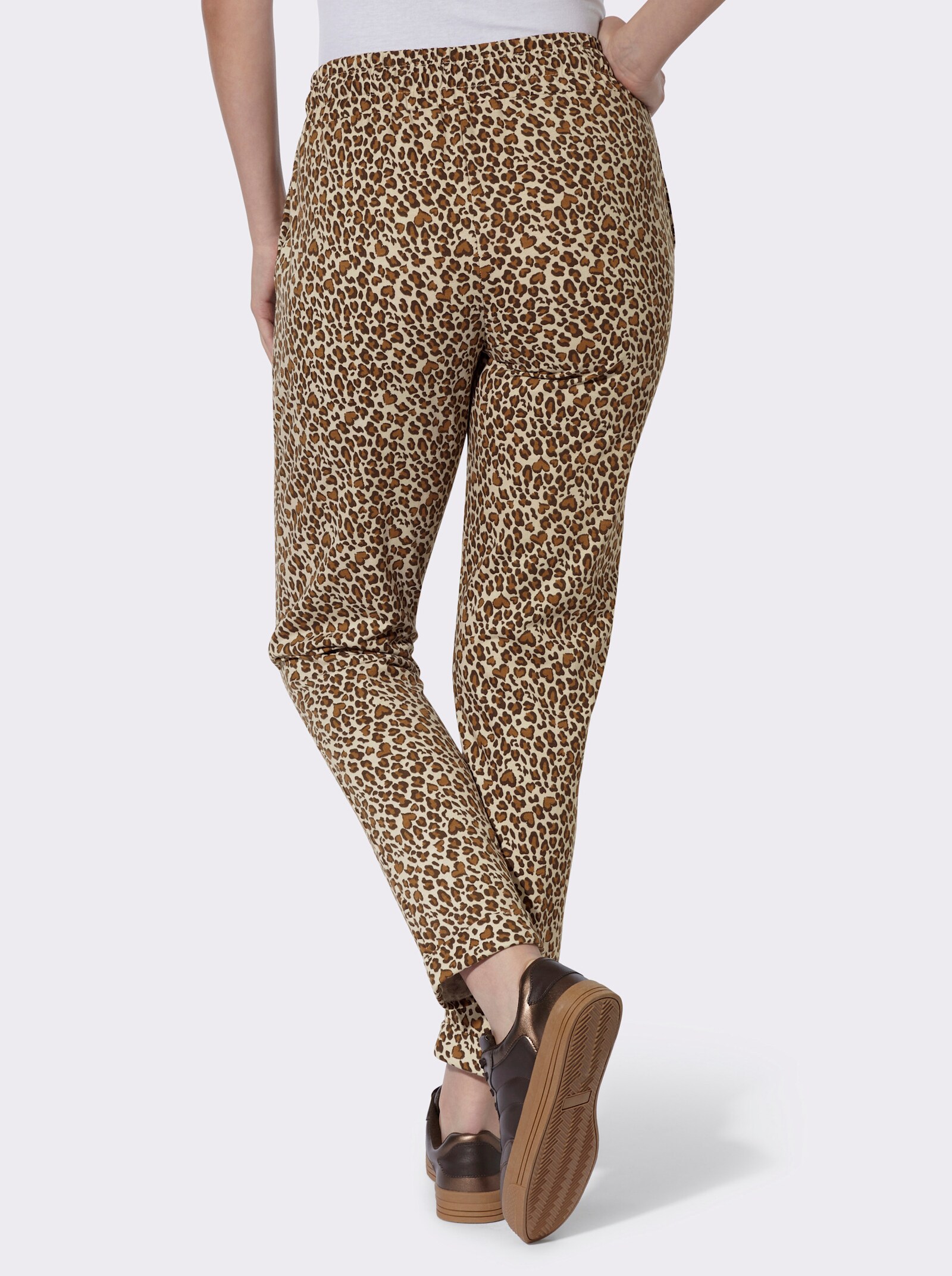 Sweathose im Animal-Print - sand-schoko-bedruckt