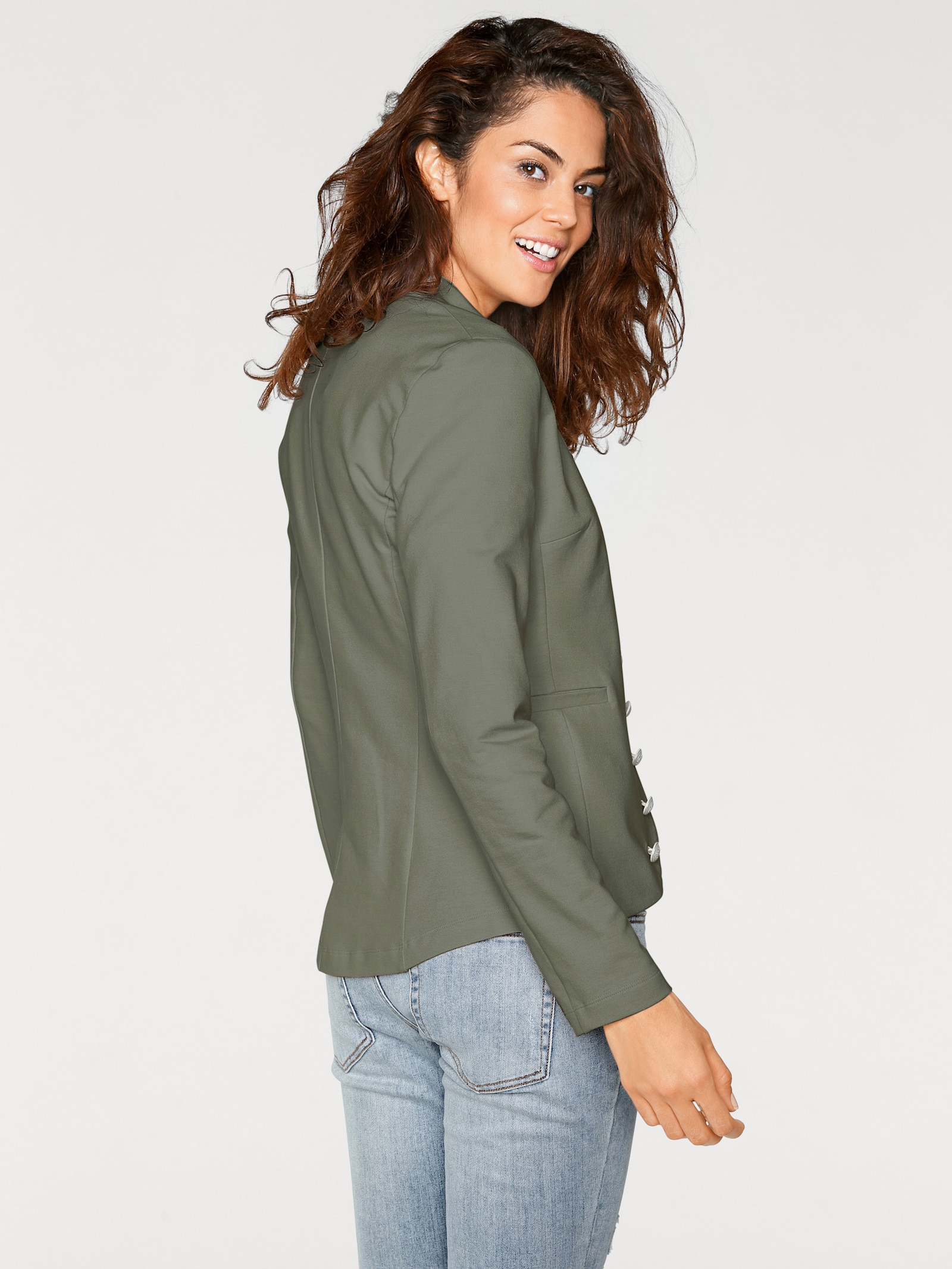 heine Jerseyblazer im Military-Look - oliv