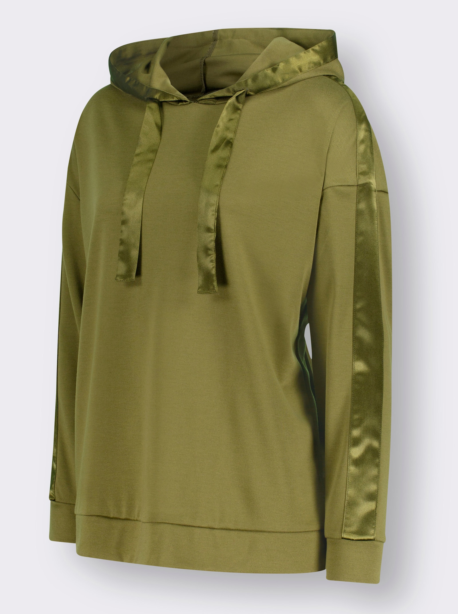  Kapuzenshirt mit Satin-Bändern - oliv