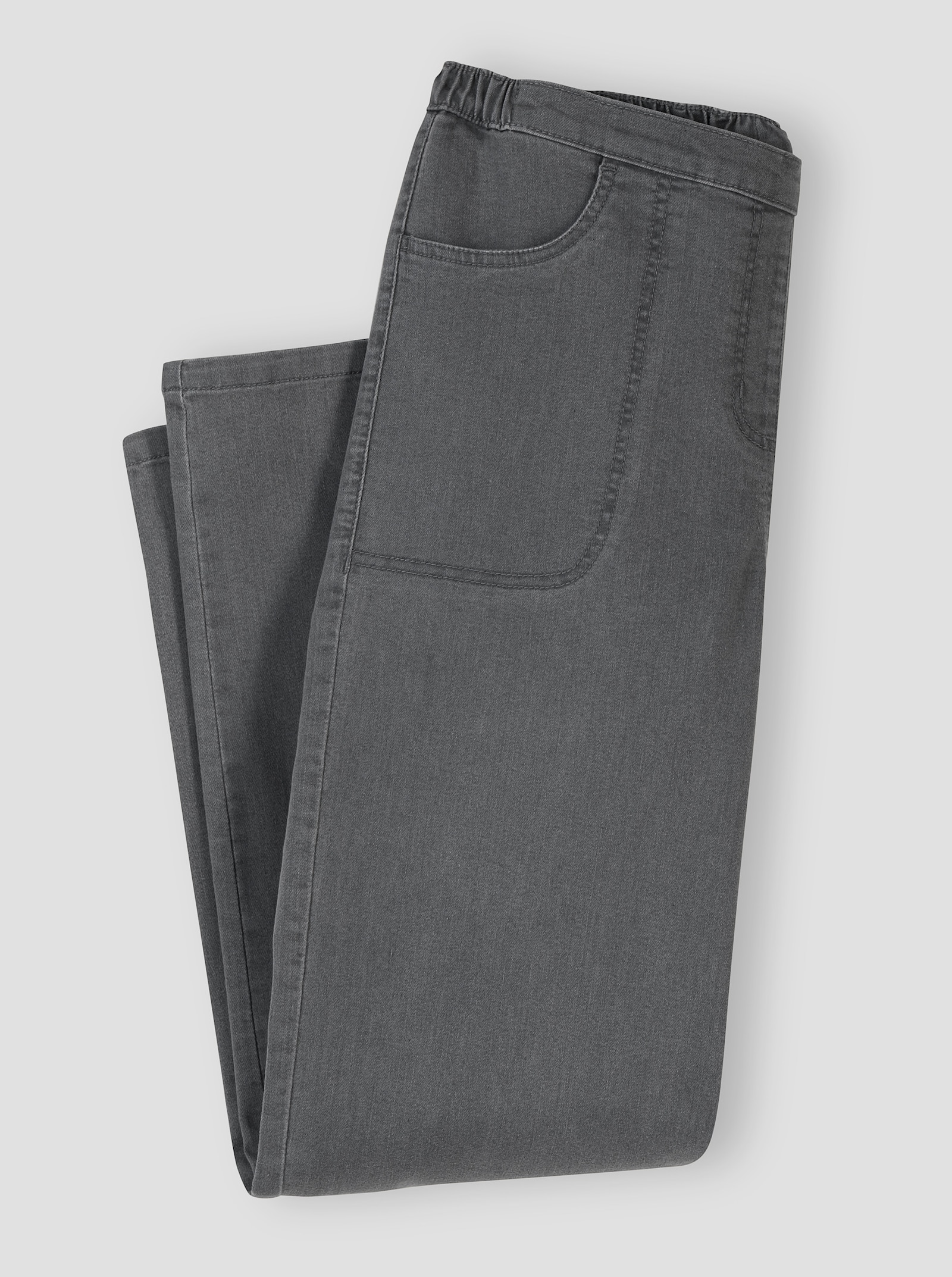 Džíny s širokými nohavicemi - kamenná šedá-denim