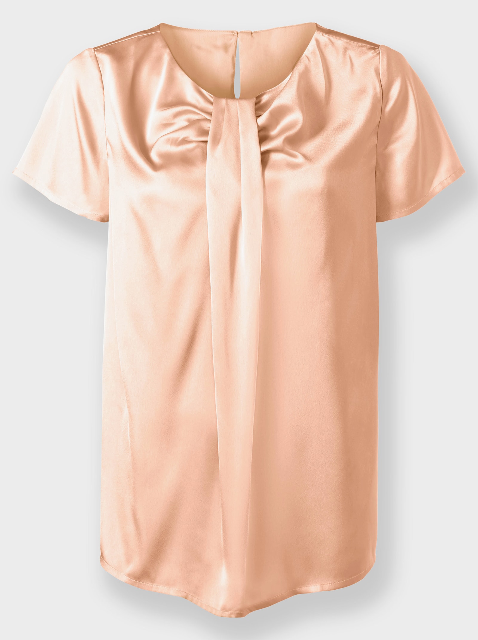 heine Kurzarmbluse mit Falten und Raffungen - apricot