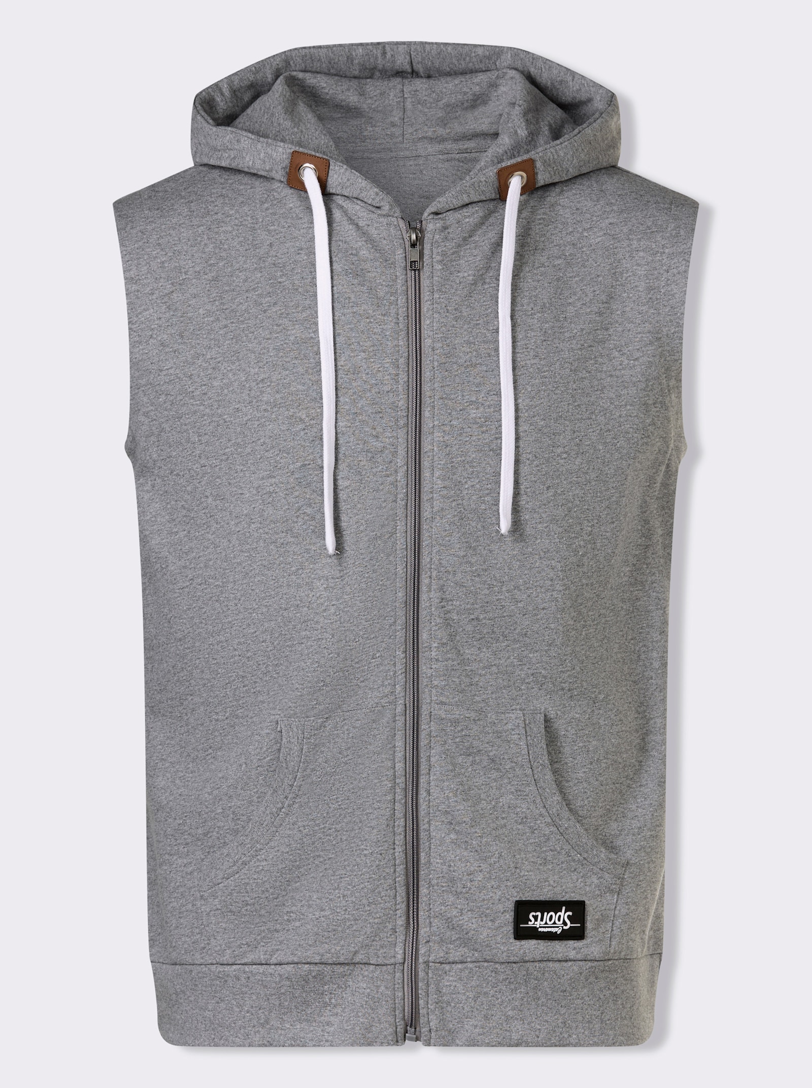 Catamaran Sports Sweatweste mit weitenregulierbarer Kapuze - grau-meliert