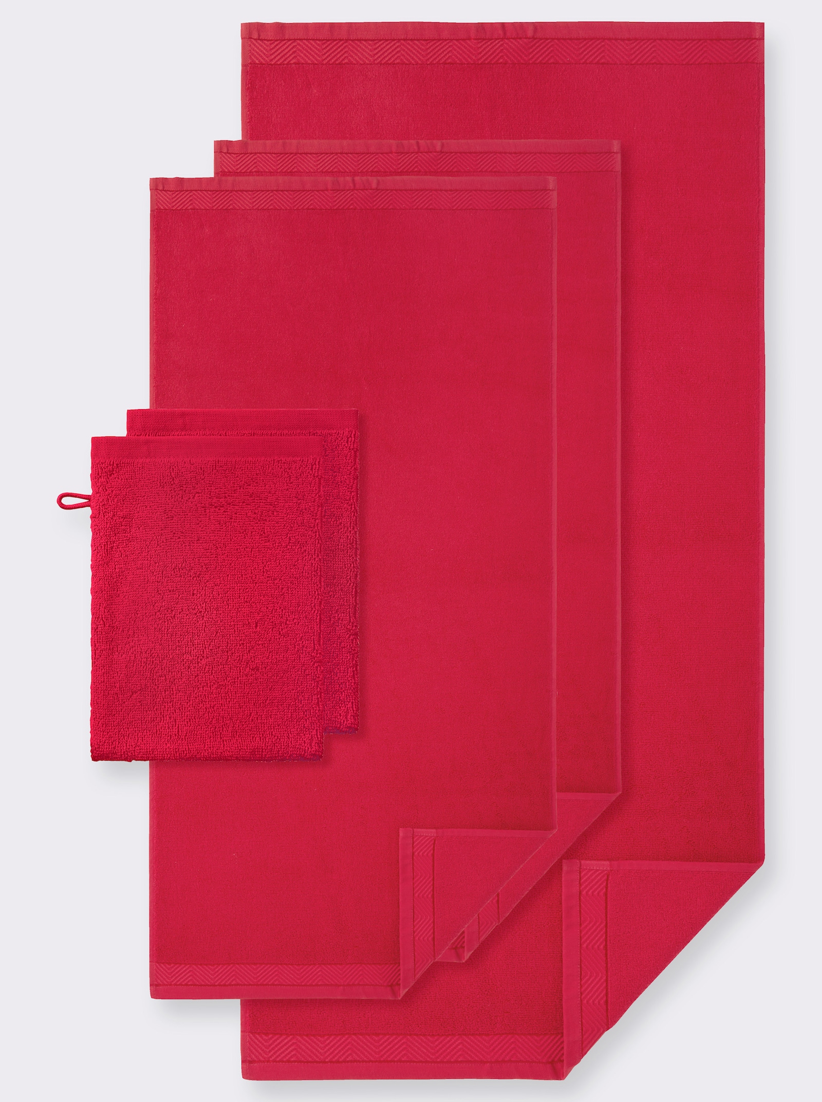 wäschepur Handtuch in Walkfrottier-Qualität - rot