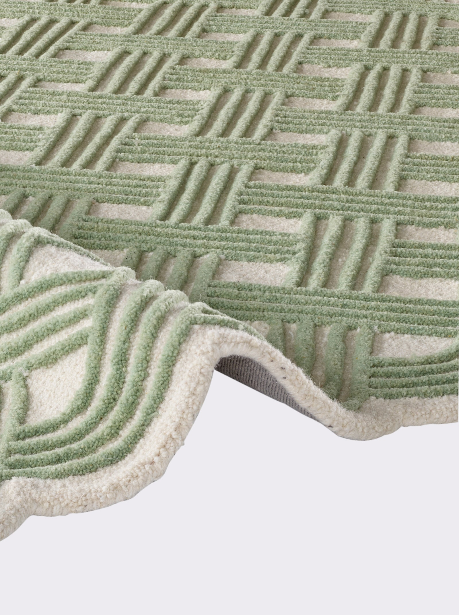 Impressionen Teppich - grün-natur