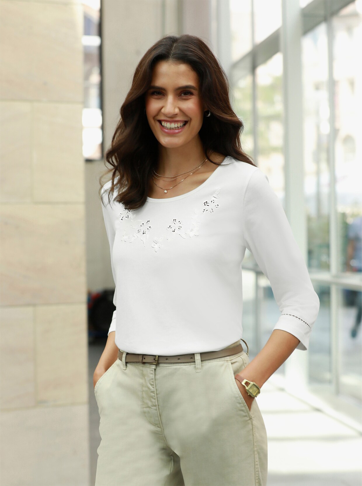 3/4-Arm-Shirt - ecru