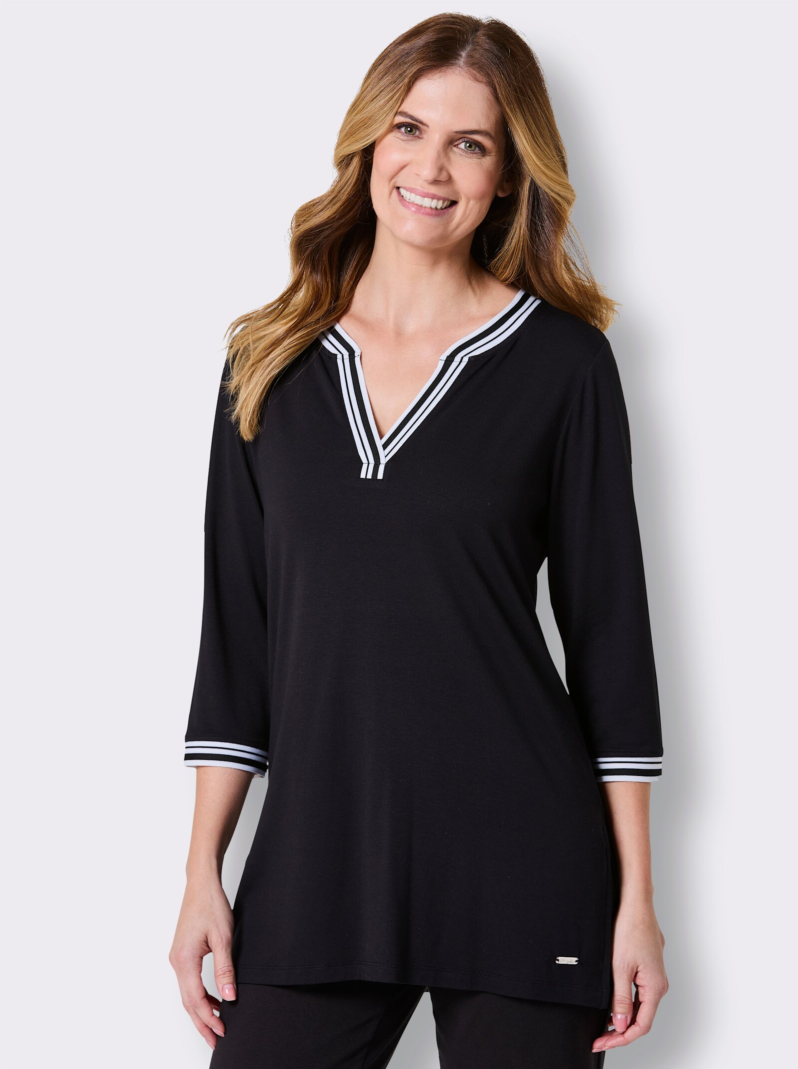 feel good Langarmshirt - schwarz-weiß