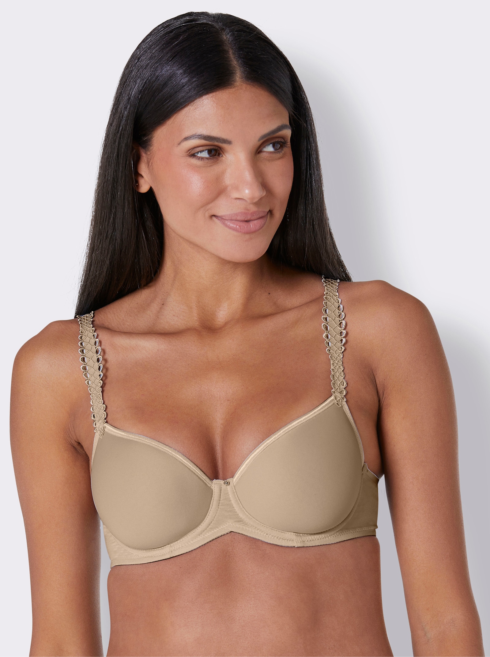 Viania T-Shirt-BH mit Bügel , aus Spacer-Material - camel