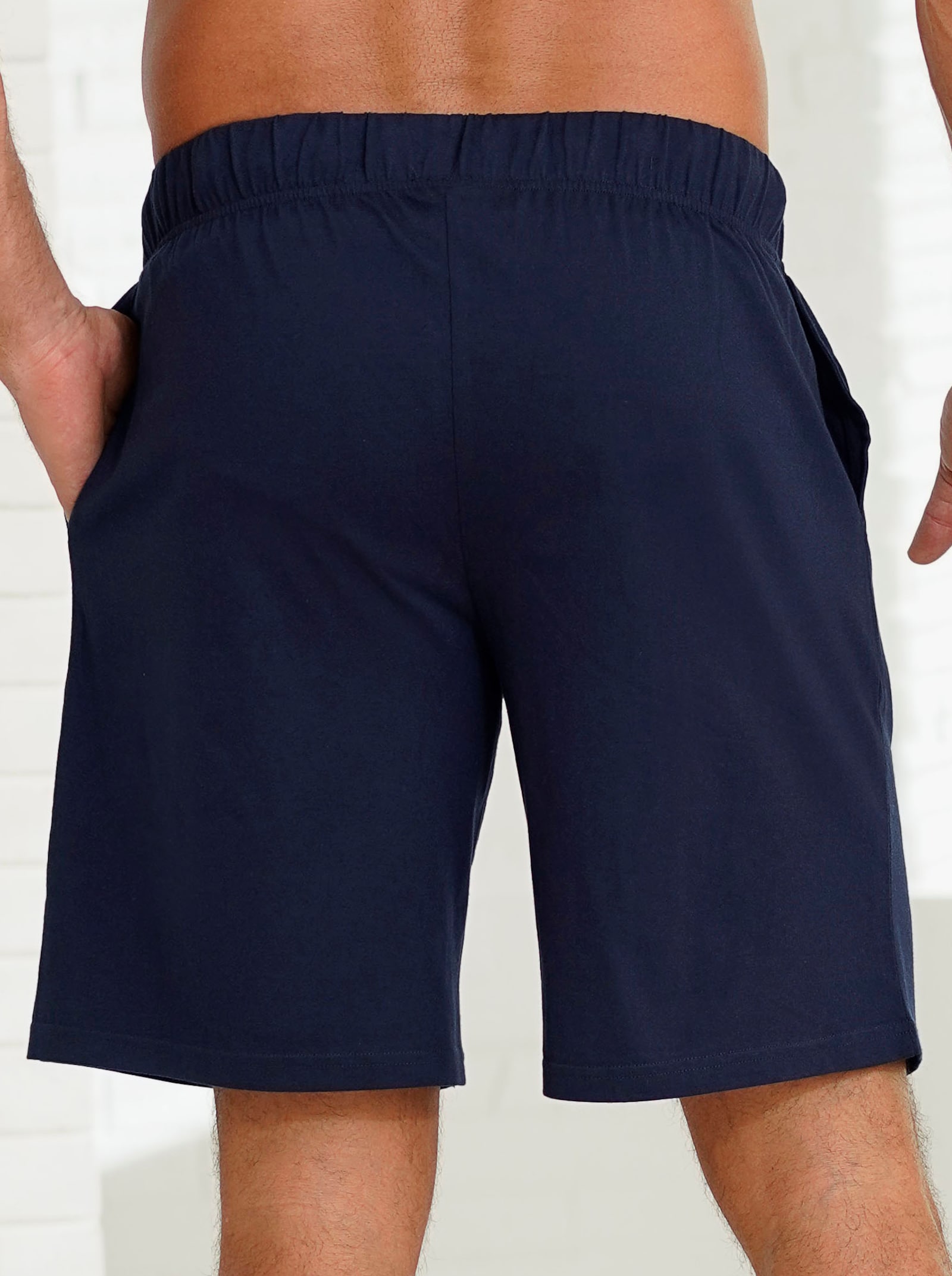 wäschepur men Hose kurz - marine + anthrazit-meliert