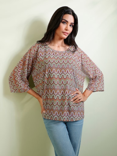 heine Blusenshirt mit Ethno-Muster - beige-terra-bedruckt