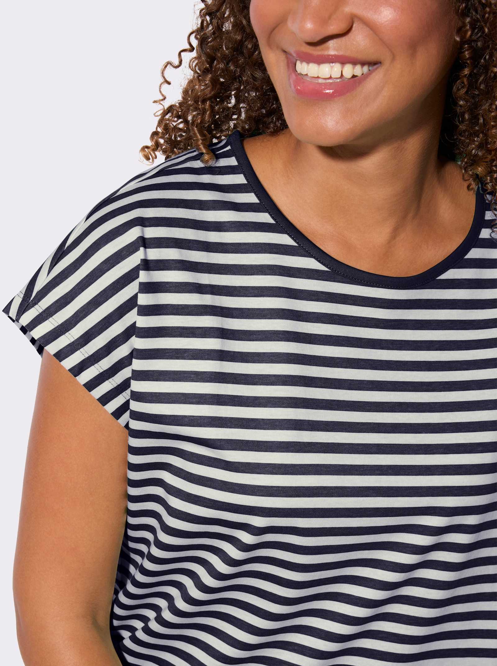 Shirt-Set mit überschnittenen Schultern - marine