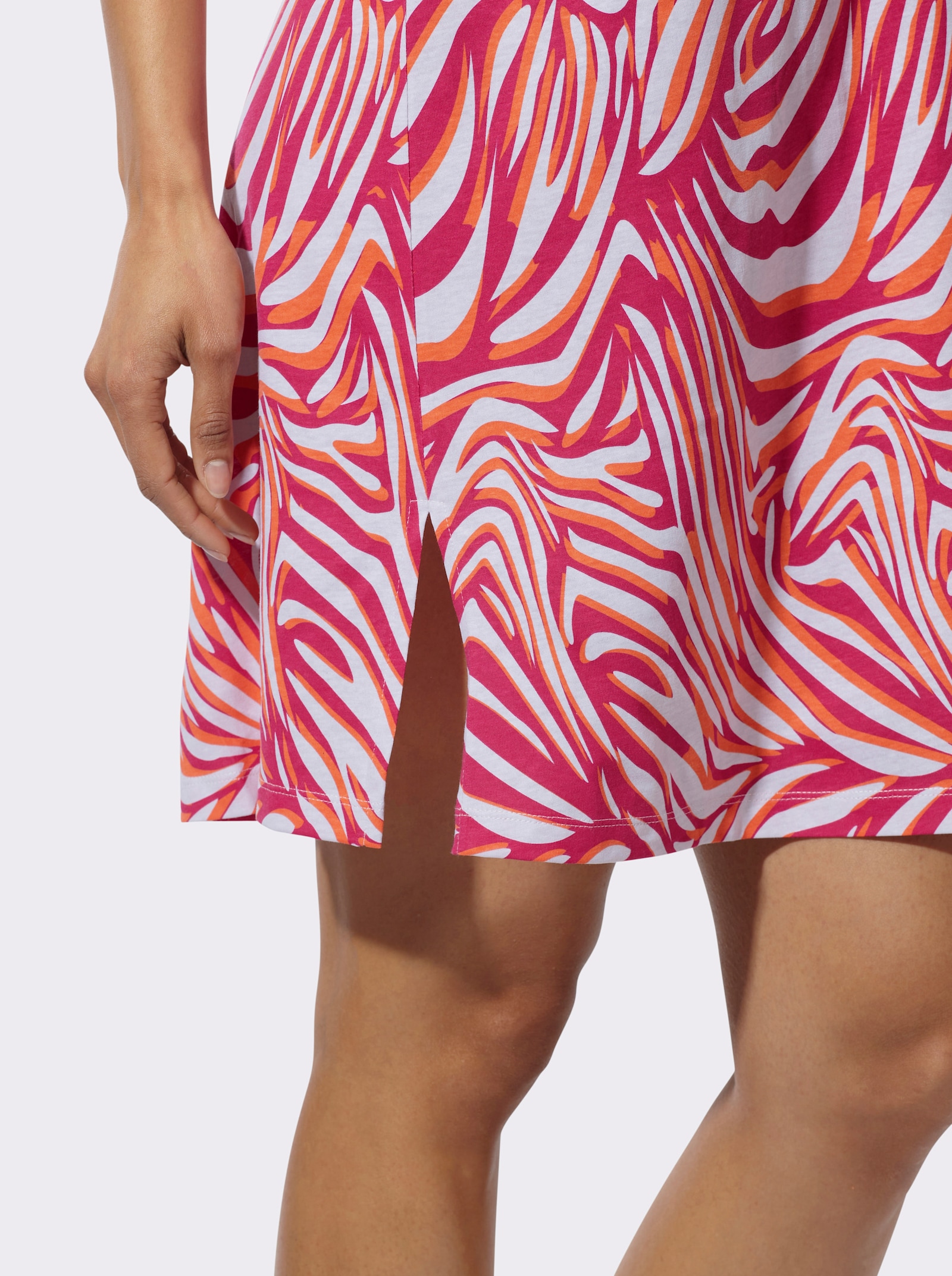 Sommerkleid im Animal-Dessin - pink-bedruckt