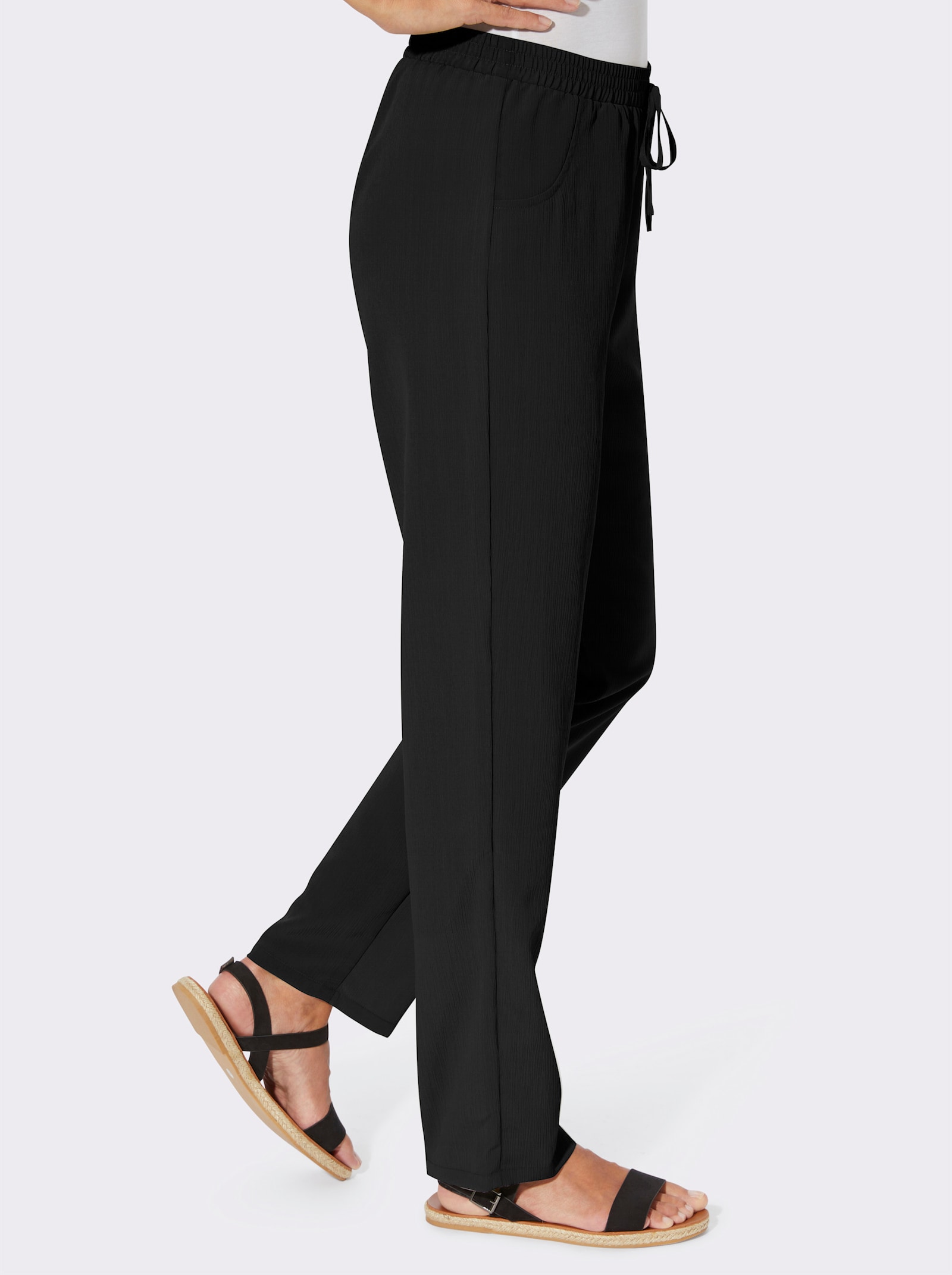 Comfortbroek per 2 stuks - zwart + zwart/wit bedrukt