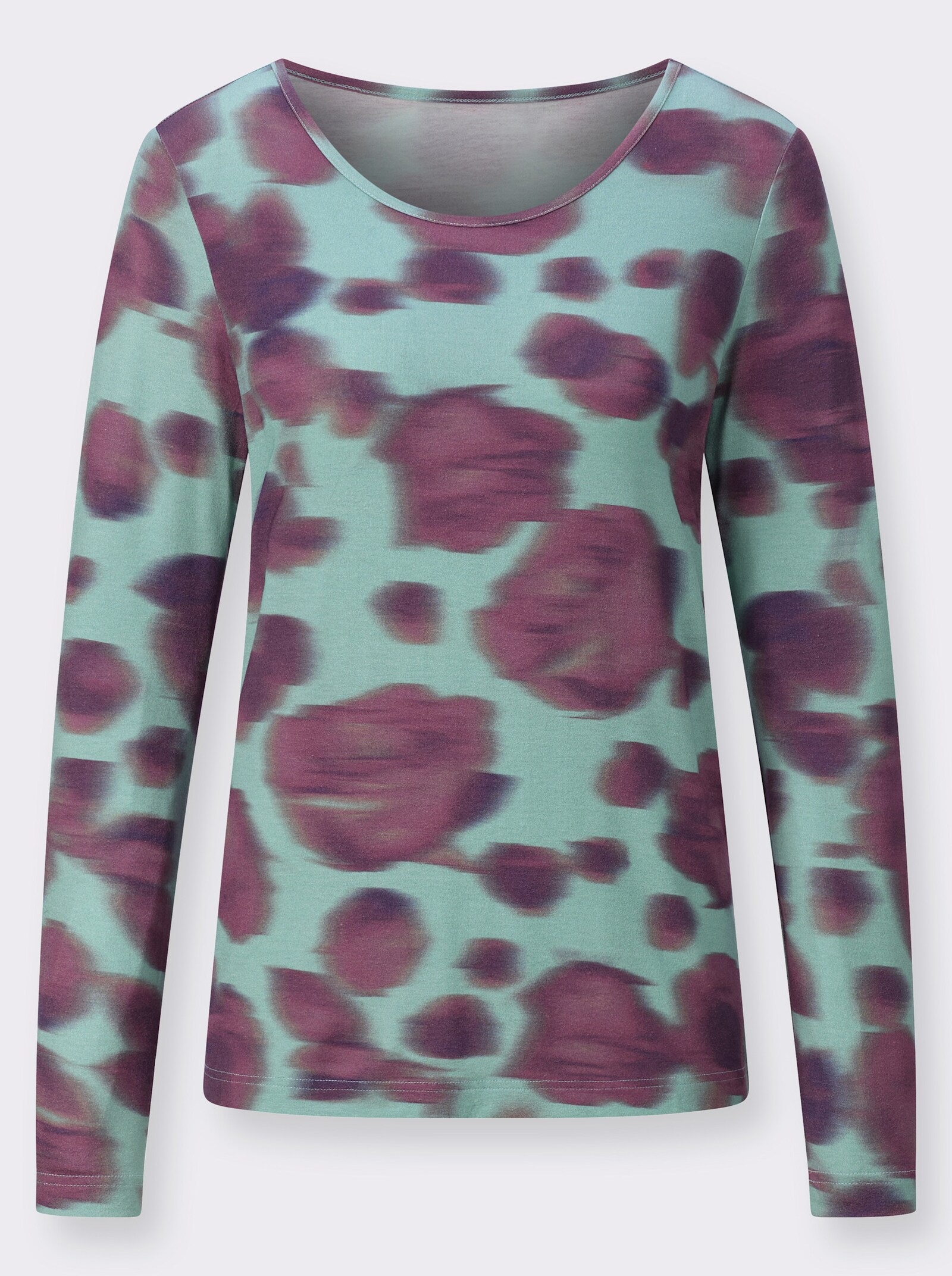 T-shirt à manches longues avec imprimé floral - menthe-violet imprimé