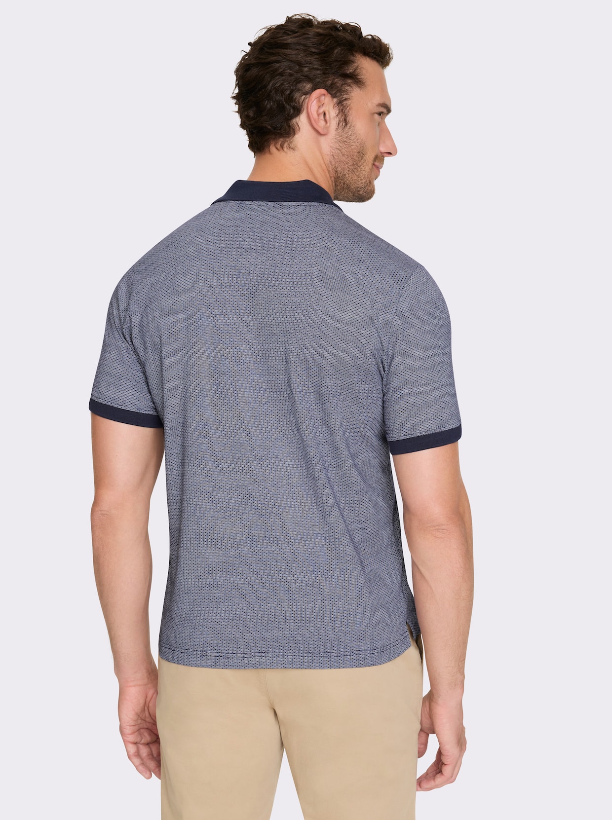 Marco Donati Kurzarmshirt - marine-meliert