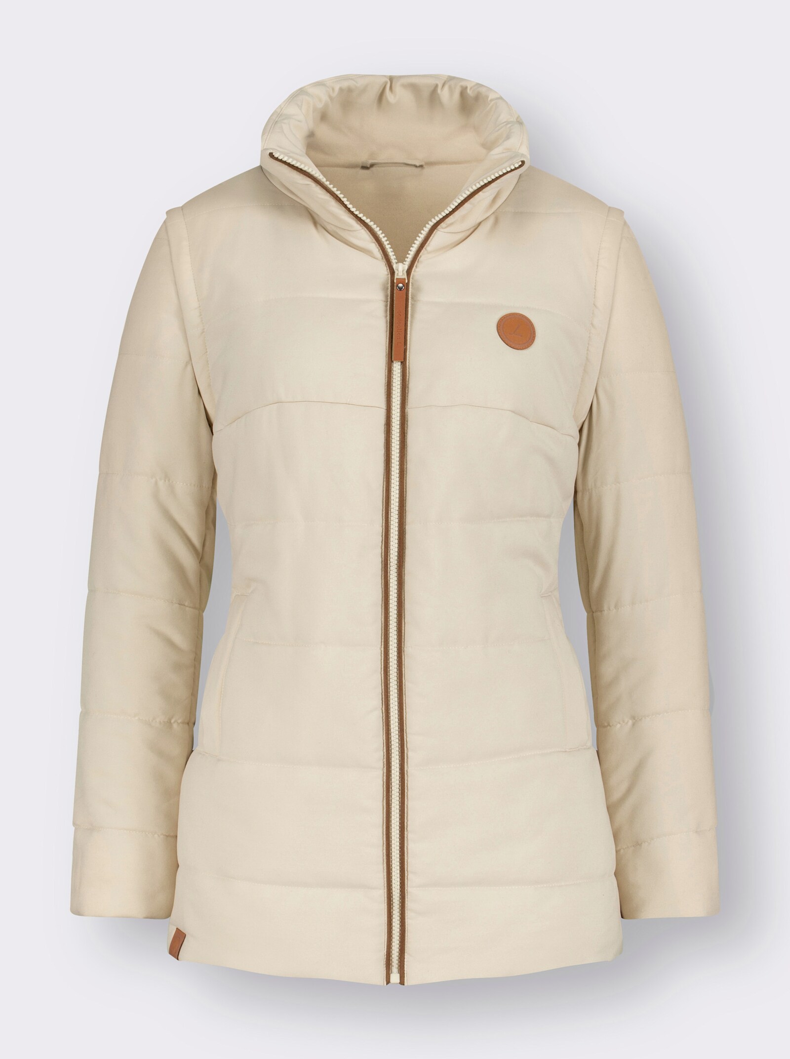 2-in-1-Jacke mit Kontrast-Futter - sand