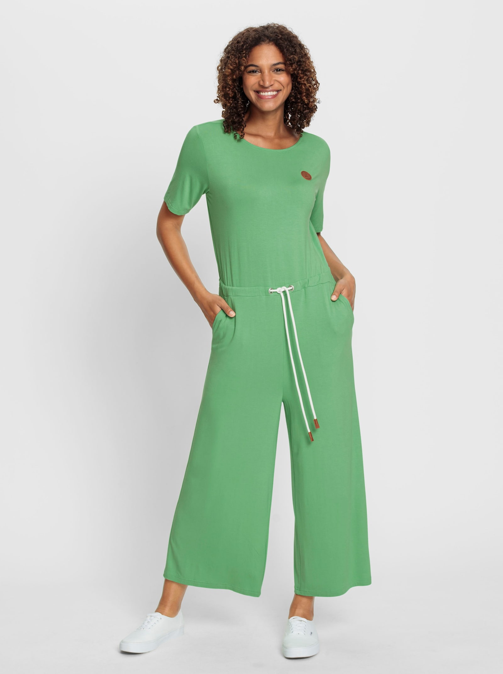 Jumpsuit mit weitem Bein - apfel