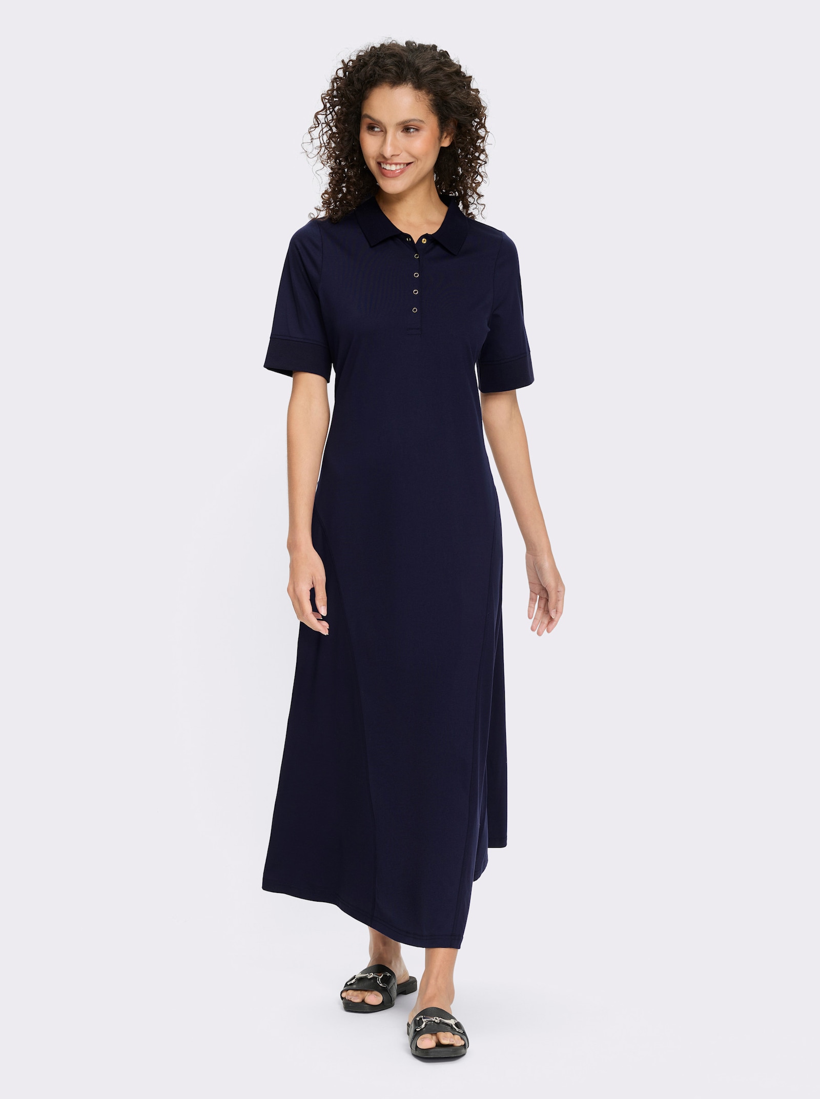 heine Polokleid mit Druckknöpfen - marine